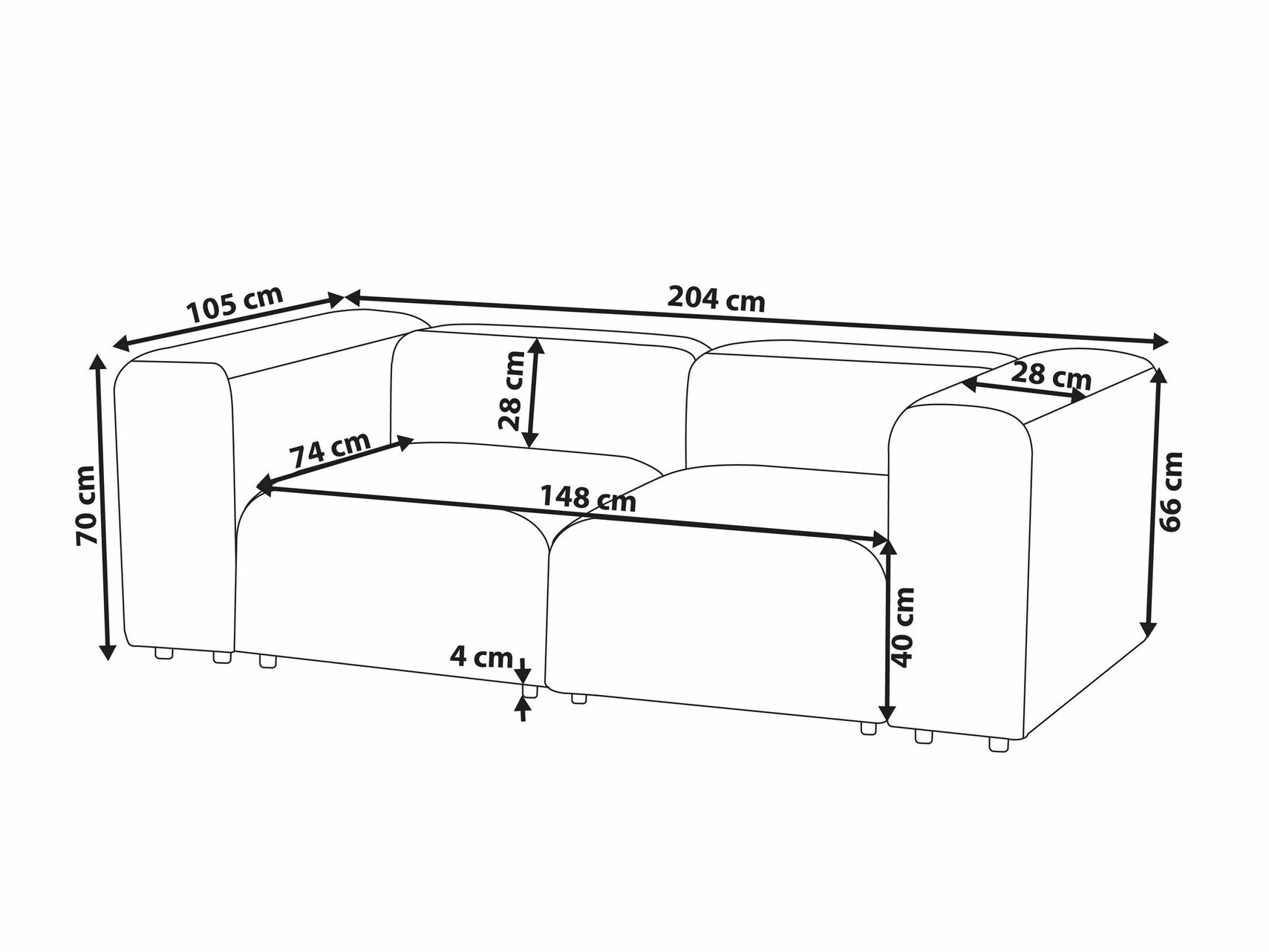 Модулен диван Balcoro 101 (Тъмно сив)