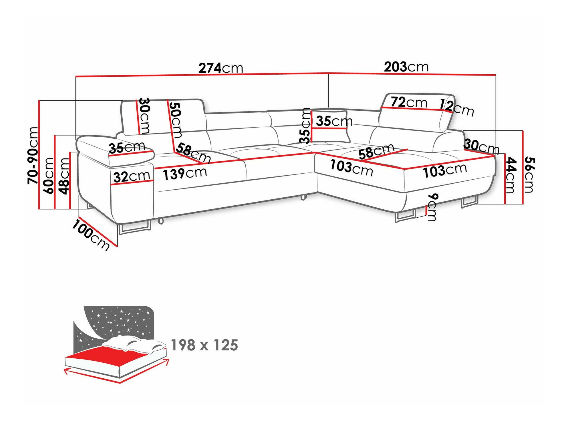 Ъглов диван Comfivo Eliferu 100 (Manila 02)