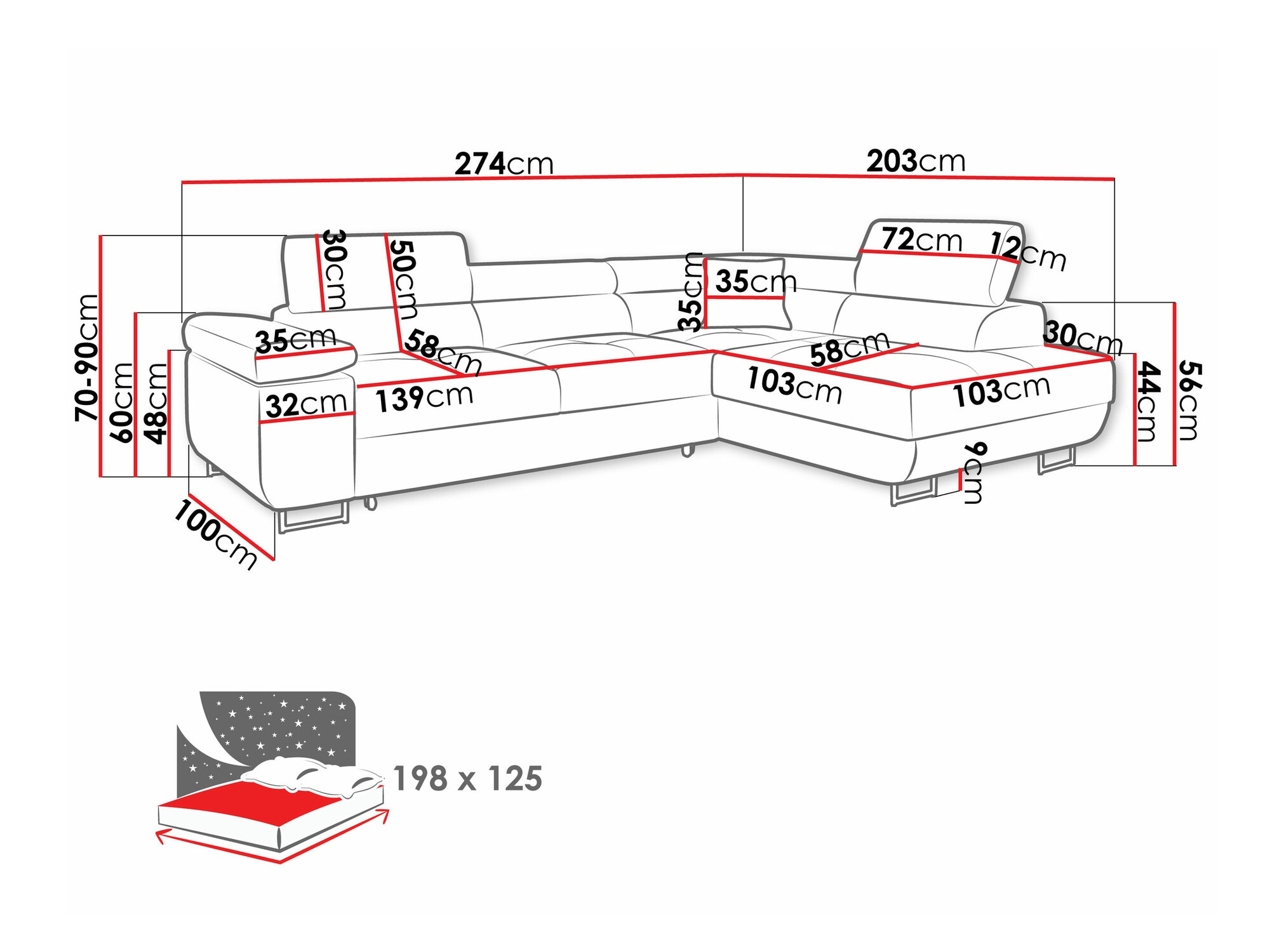 Ъглов диван Comfivo Eliferu 100 (Poso 47)