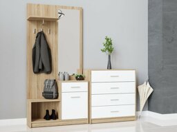 Комплект за антре Novsore 148 (Сонома дъб + Бял)