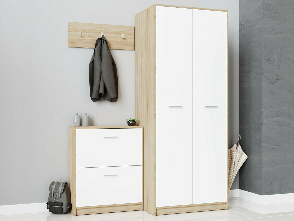 Комплект за антре Novsore 150 (Сонома дъб + Бял)