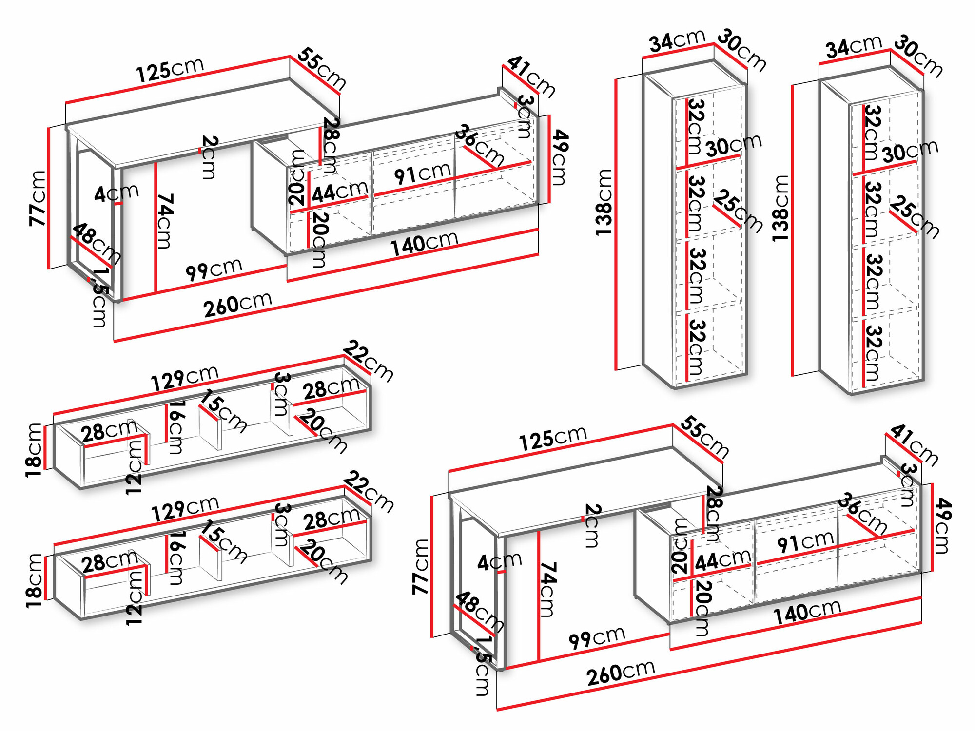 Комплект за домашен офис Tivseva 116