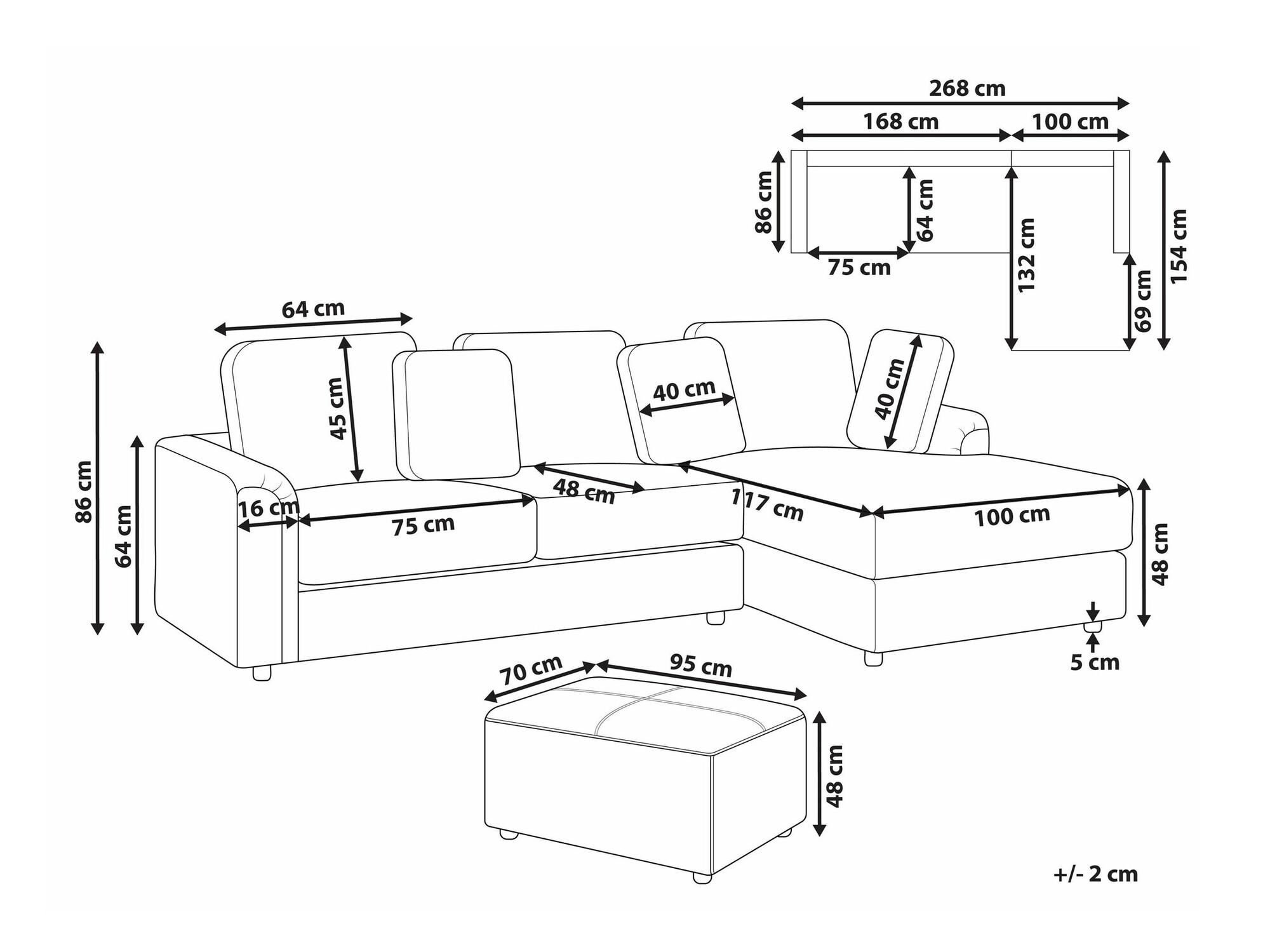 Комплект мека мебел Berwyn 2397