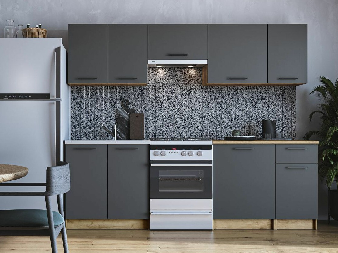 Комплект за кухня Houston 856 (Антрацит + Craft дъб)