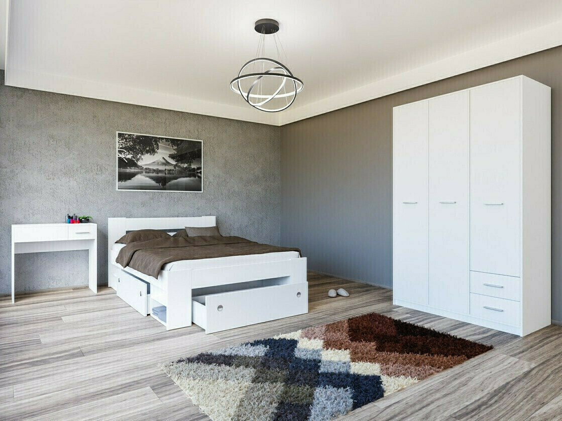 Комплект за спалня Novsore 144 (Бял)