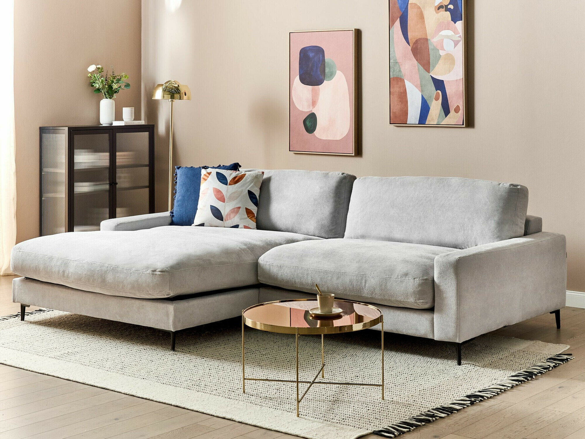 Ъглов диван Berwyn 2398 (Сив)