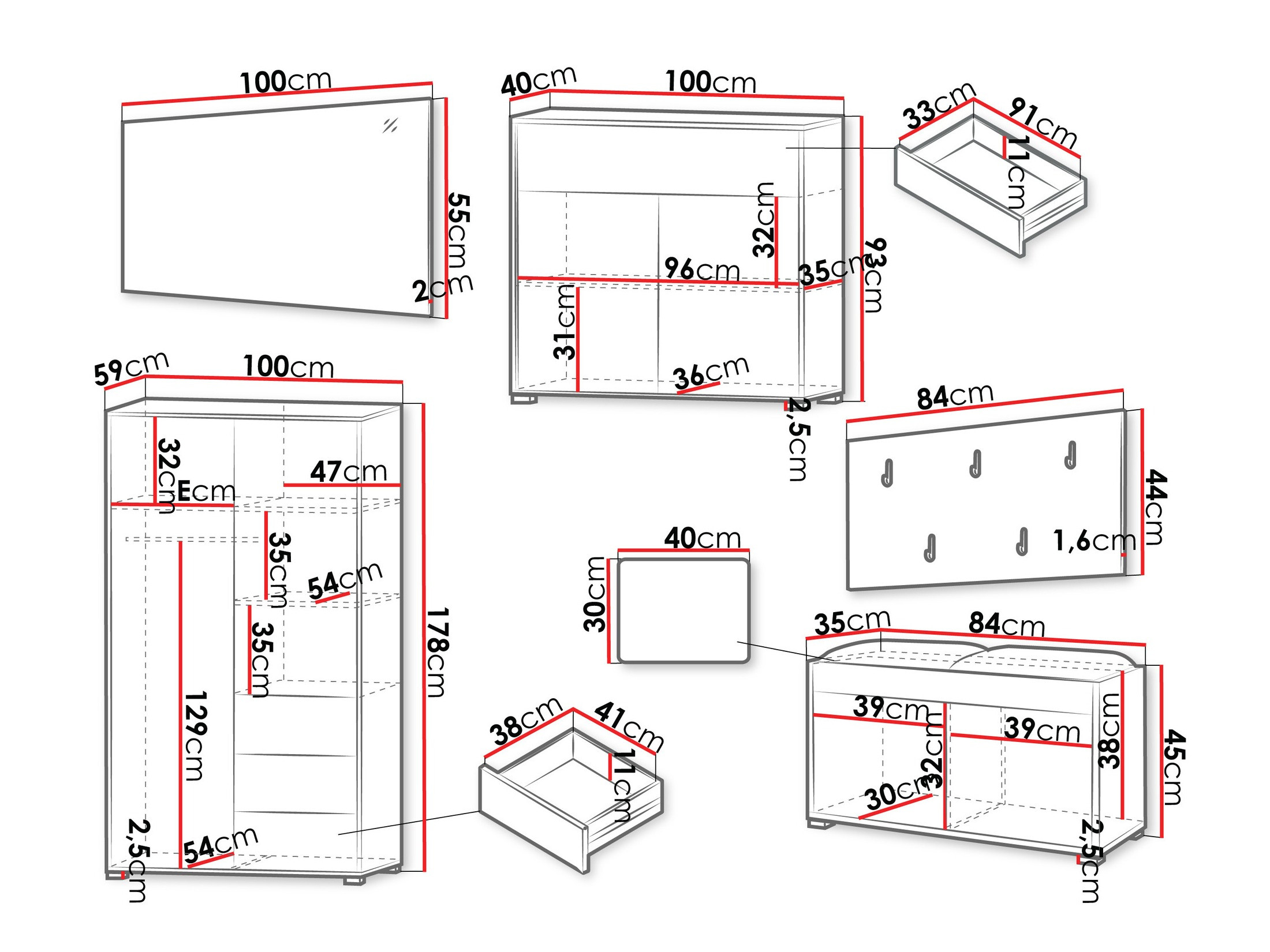 Комплект за антре Comfivo Tutela V (Бял)
