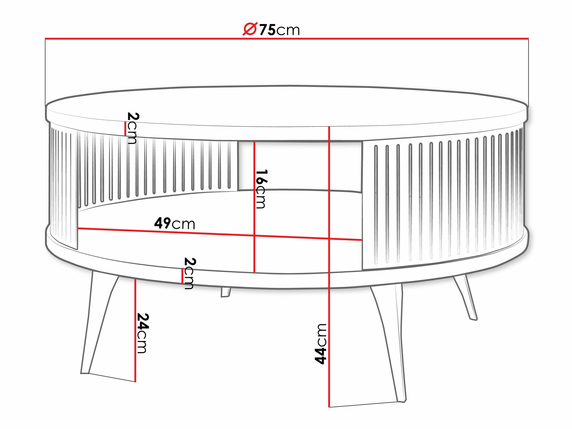 Масичка за кафе Sordore 104 (Роза + Бял)