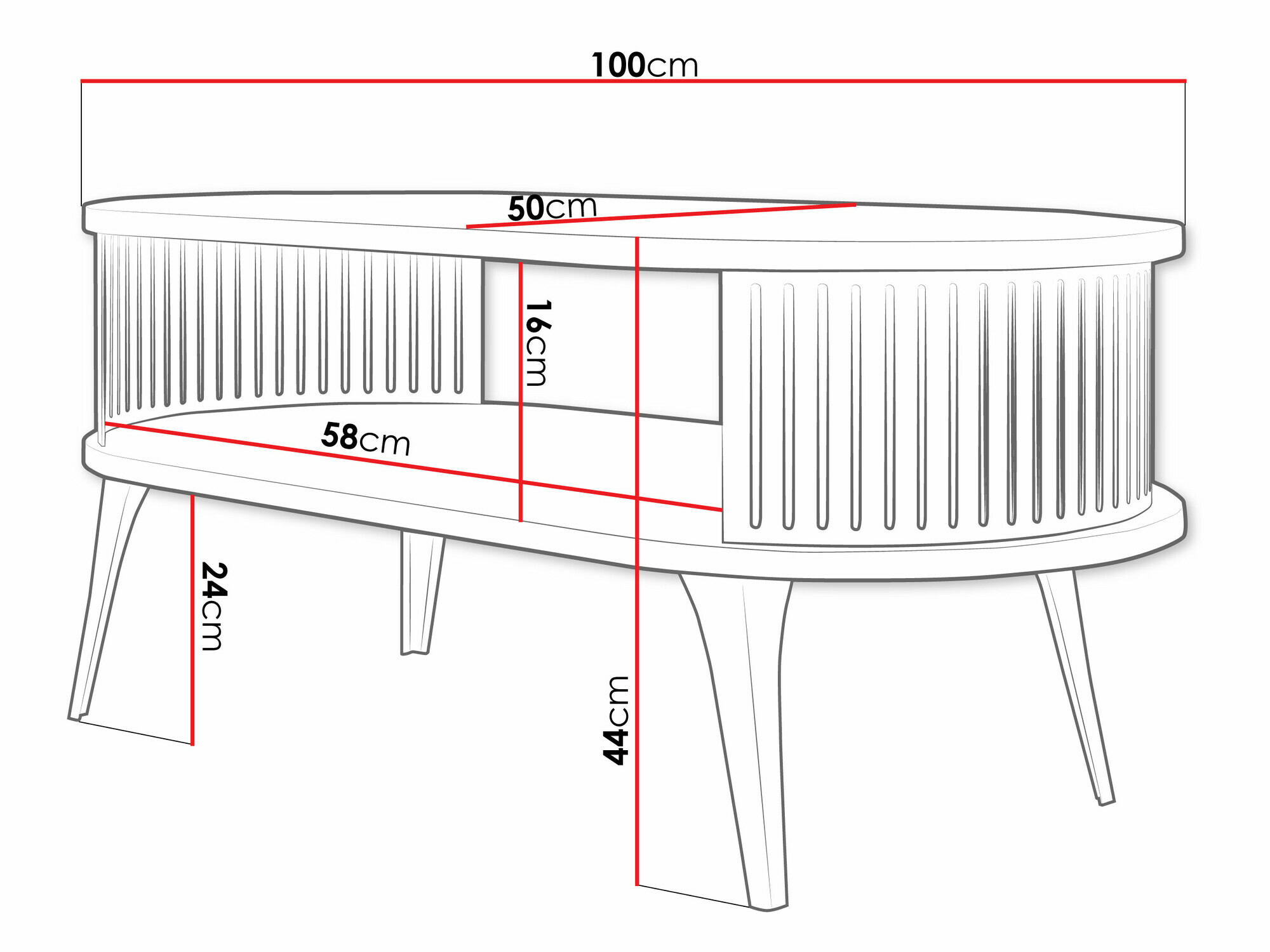 Масичка за кафе Sordore 105 (Черен + Бял)
