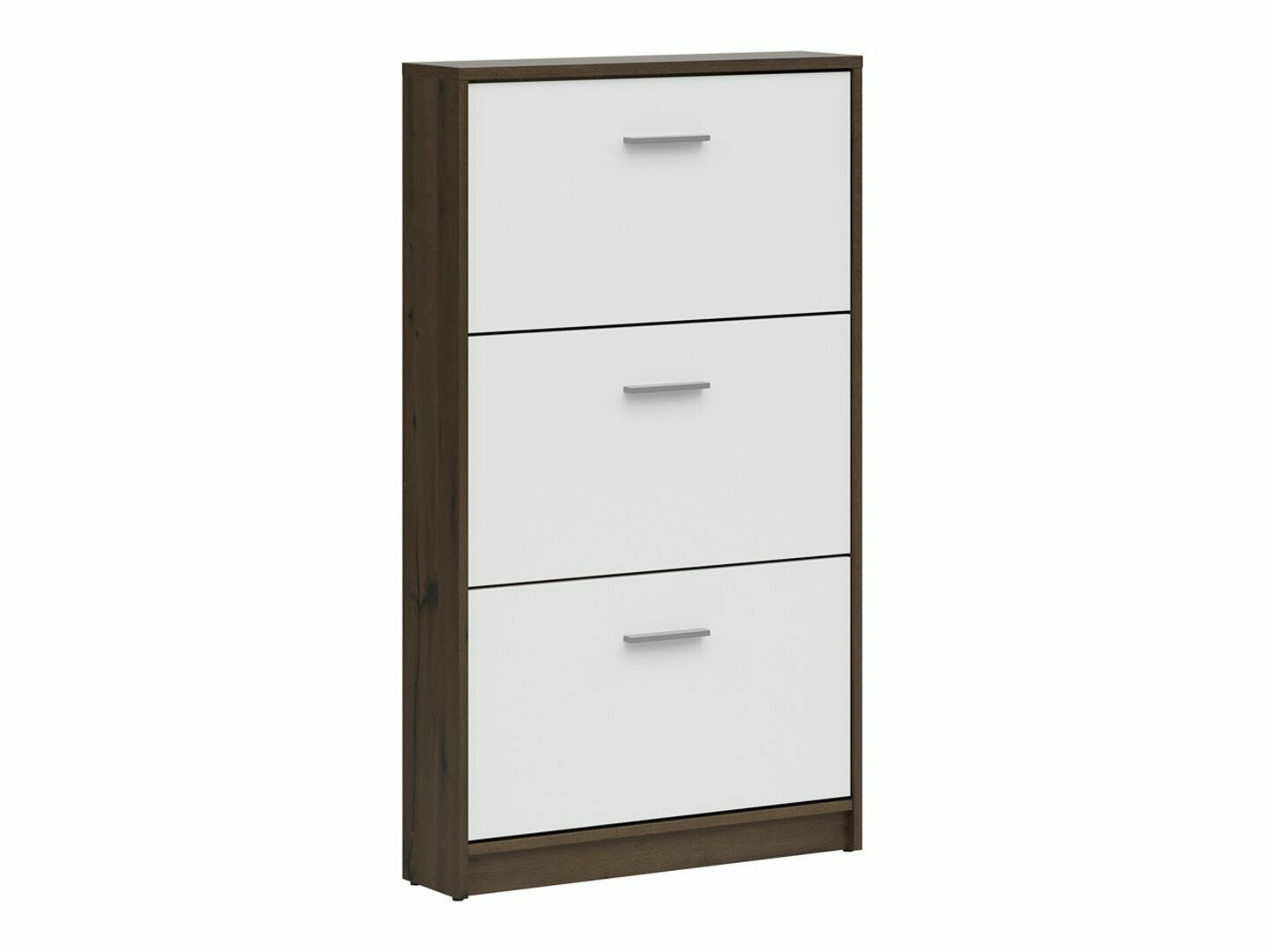 Шкаф за обувки Novsore 113 (Тъмен дъб + Бял)