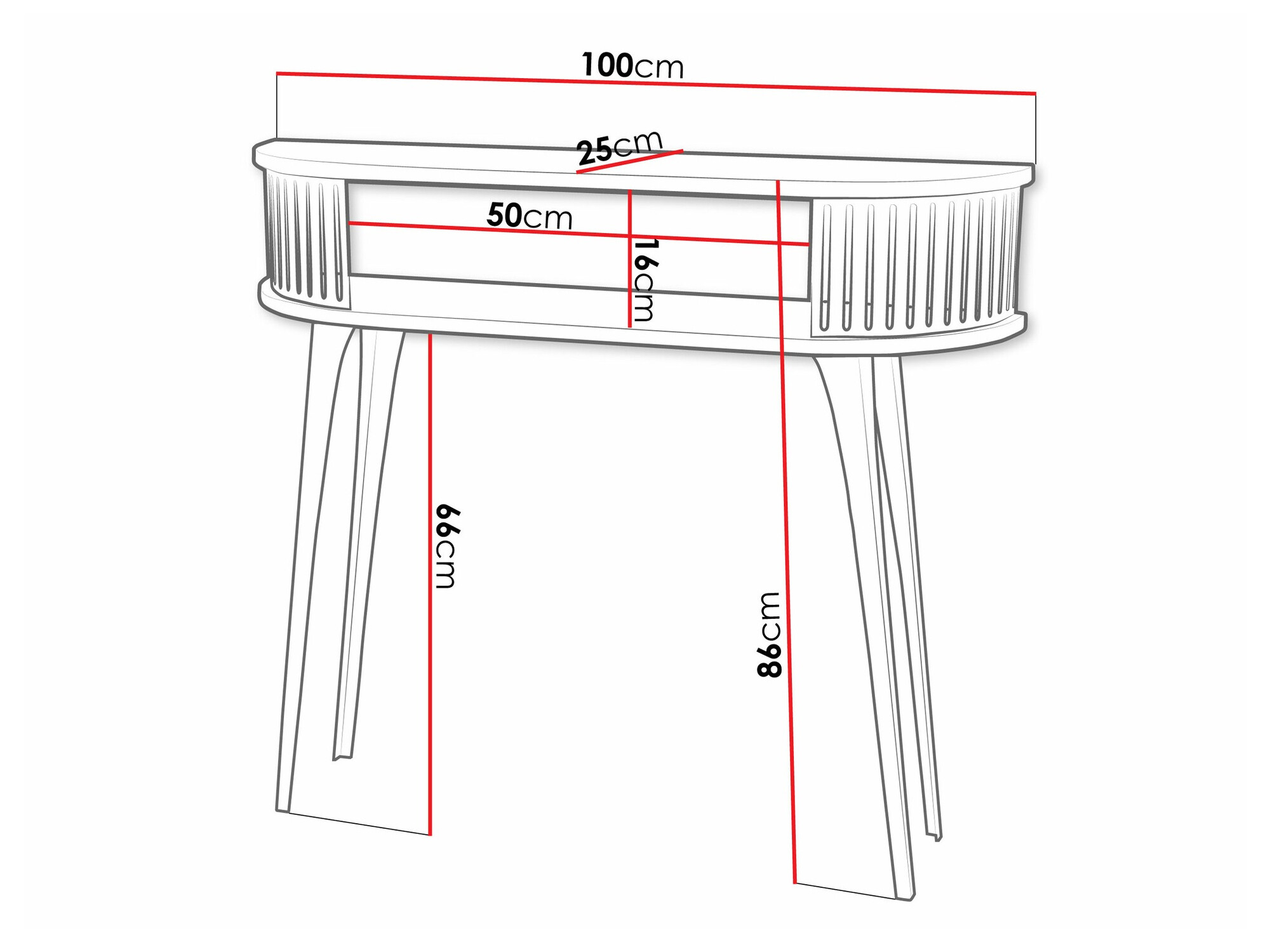 Конзолна маса Vitum (Черен + Графит)