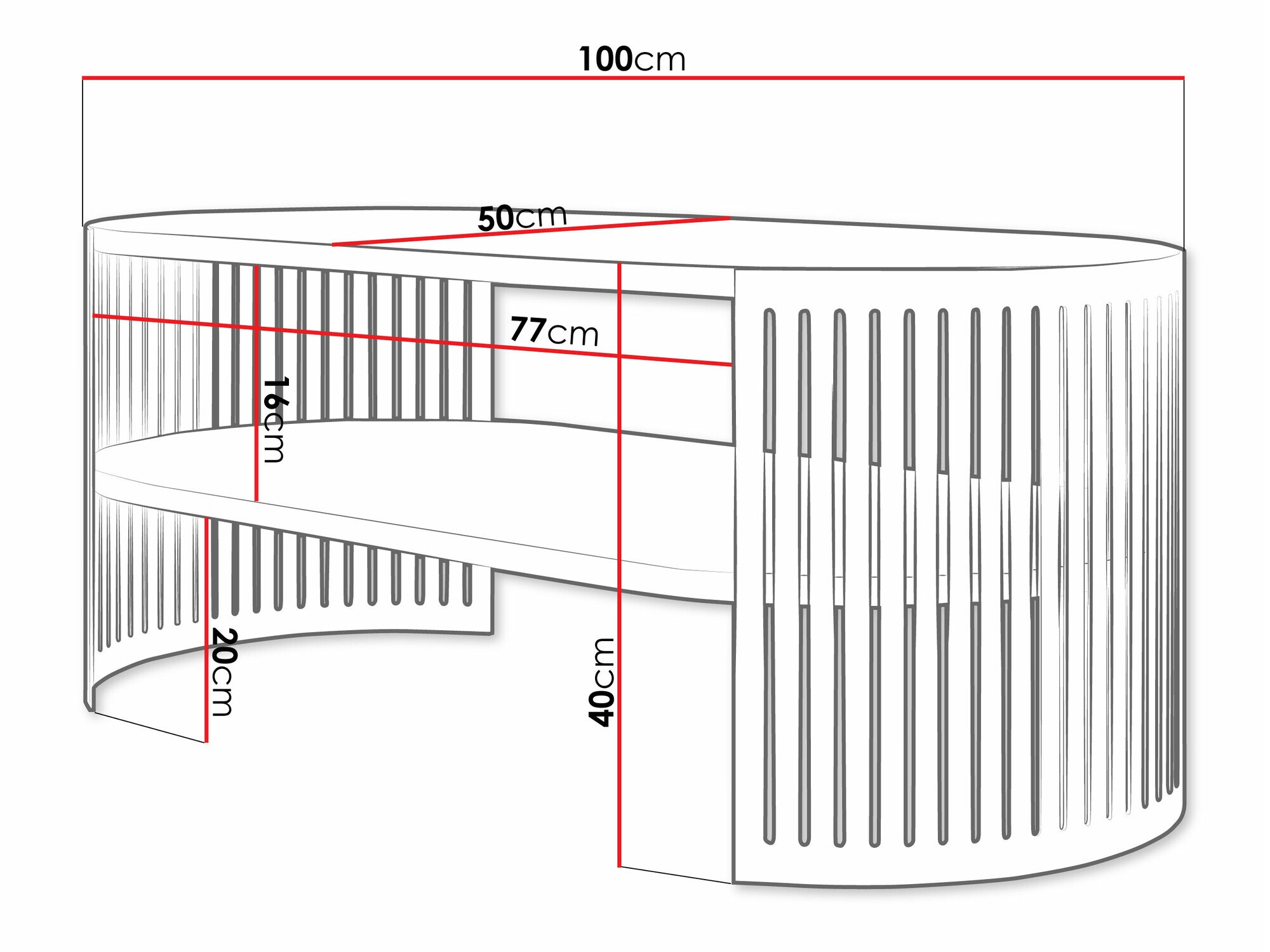 Масичка за кафе Evanola 103 (Черен + Бял)
