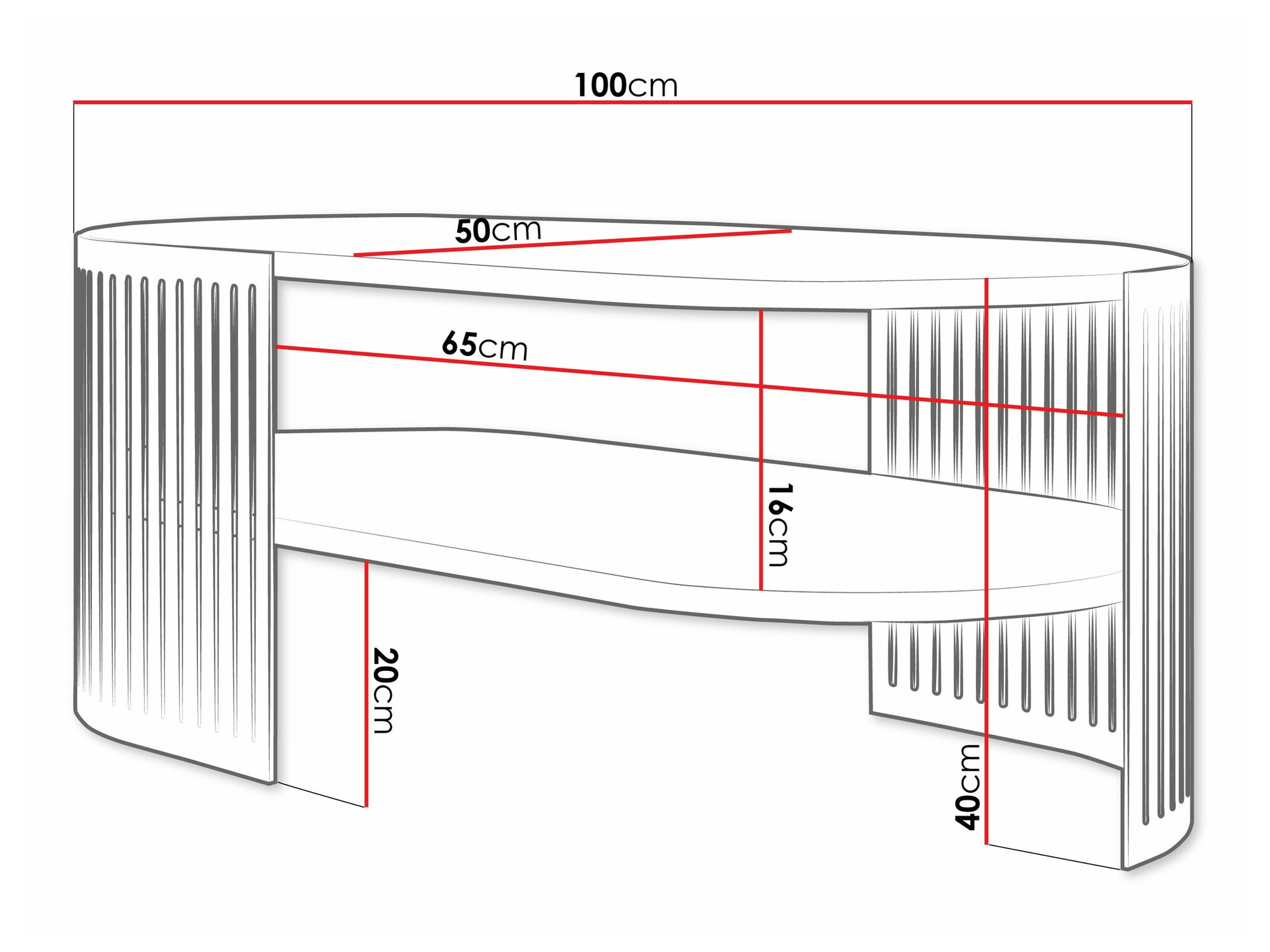 Масичка за кафе Evanola 106 (Черен + Бял)