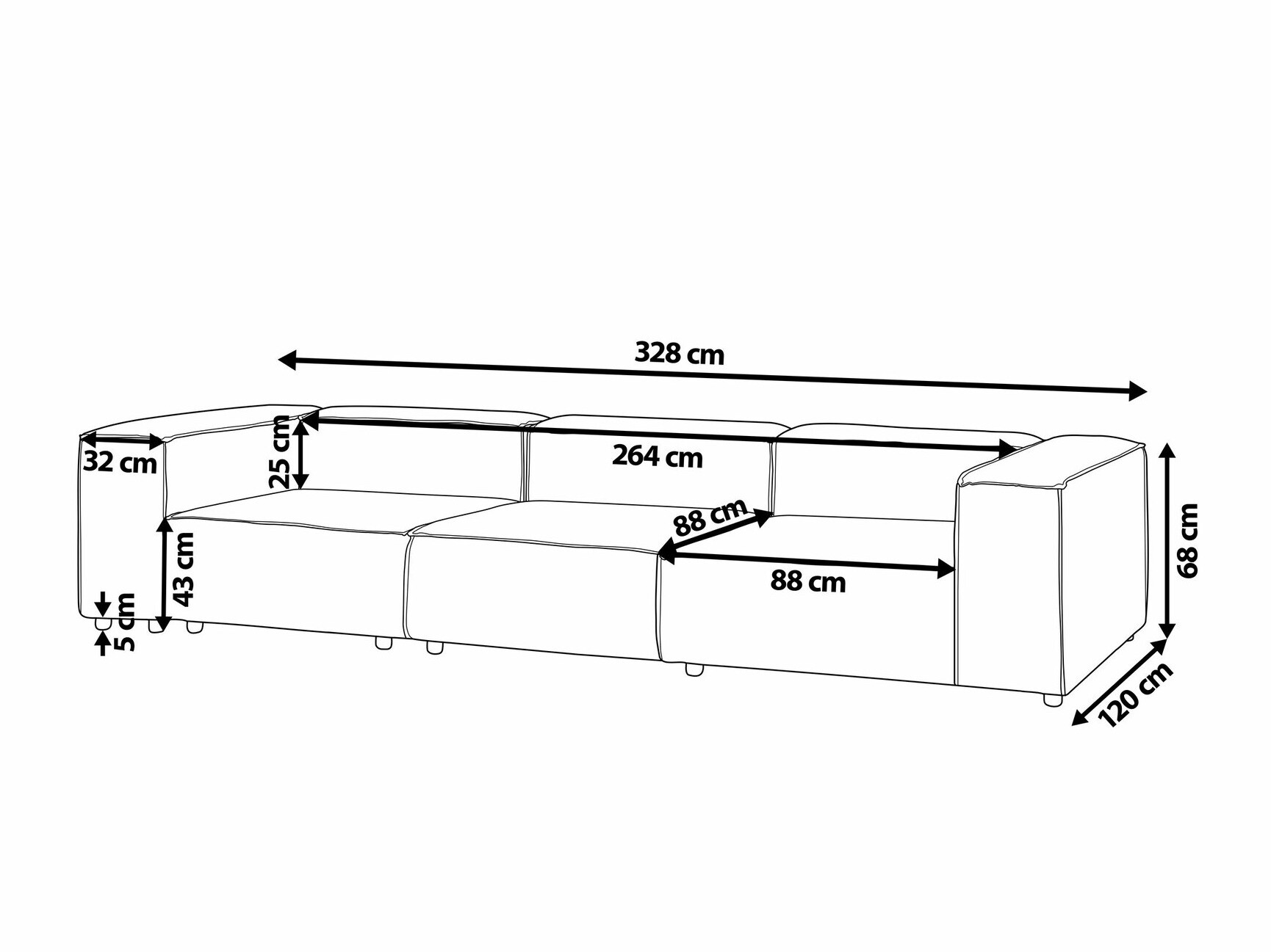 Модулен диван Serophi 104 (Бежов)