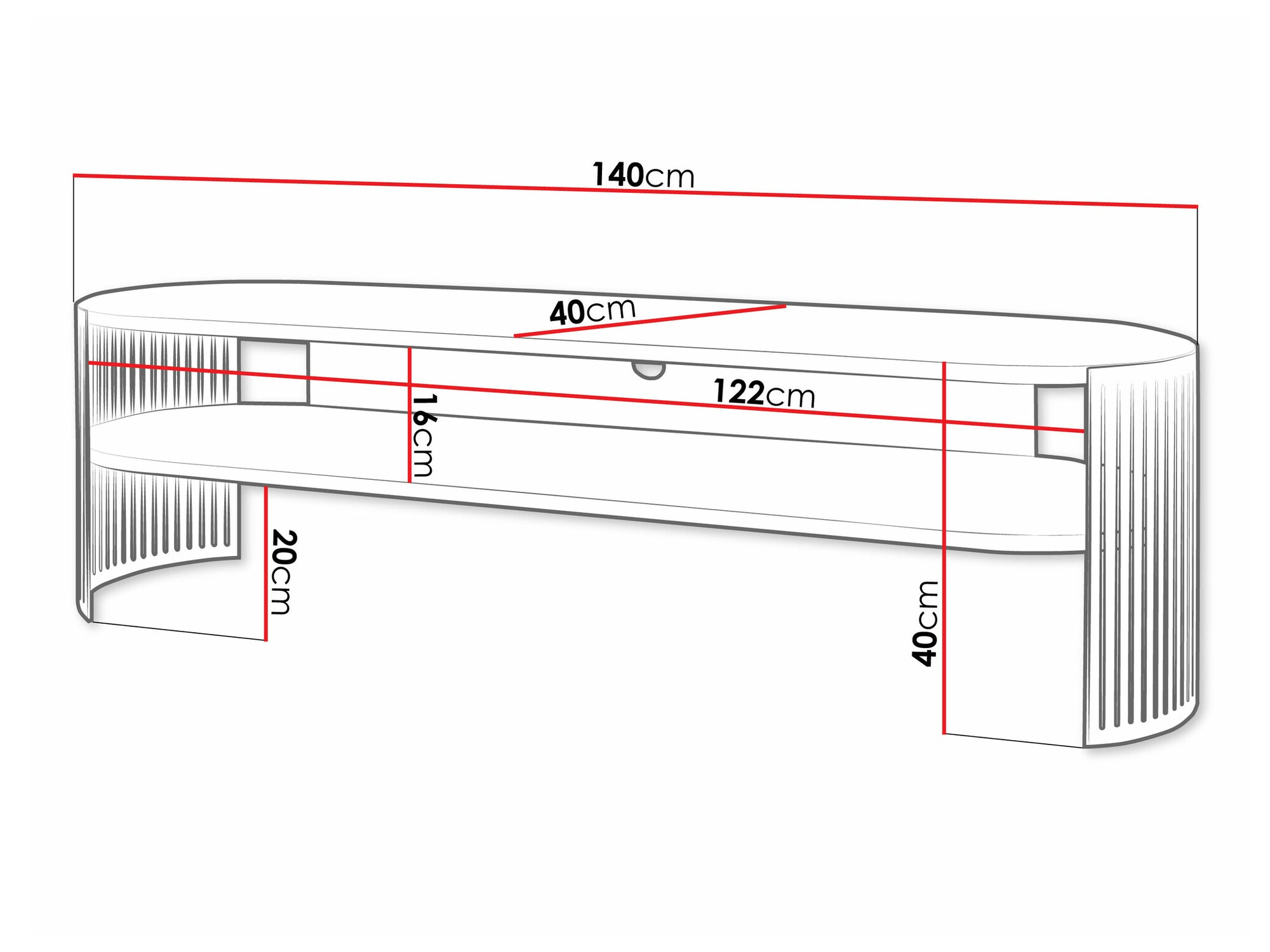 ТВ шкаф Civer (Черен + Бял)