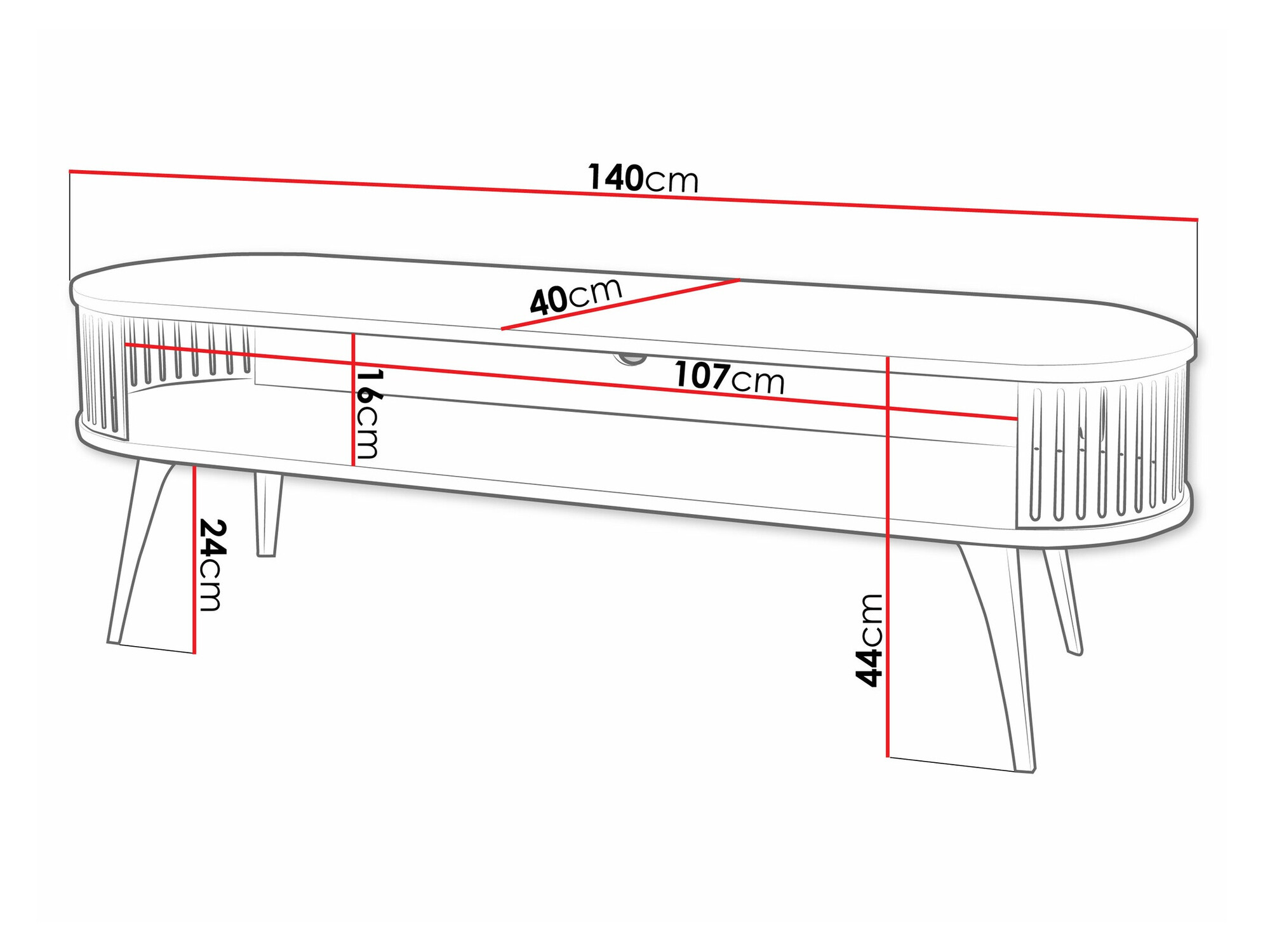 ТВ шкаф Vitum II (Роза + Бял)