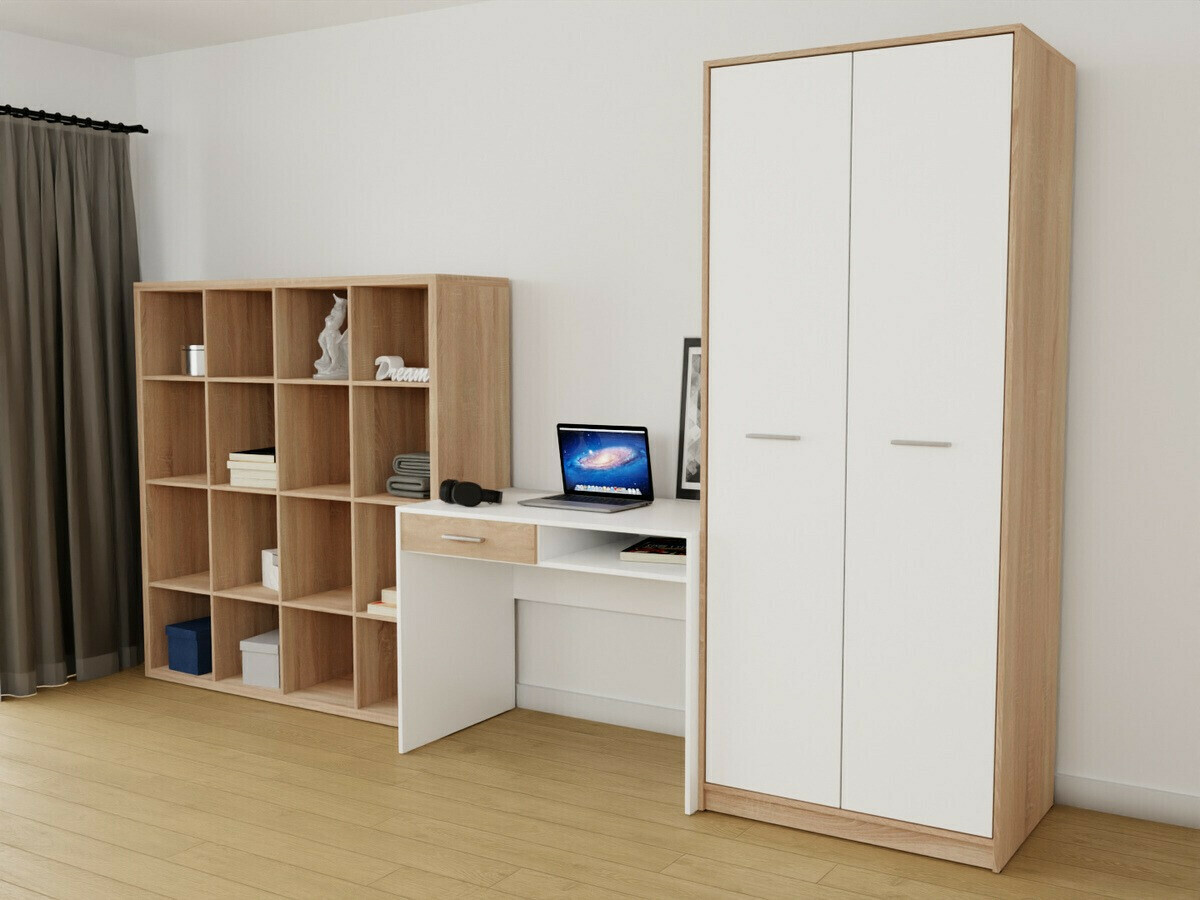 Комплект за домашен офис Novsore 153 (Сонома дъб + Бял)