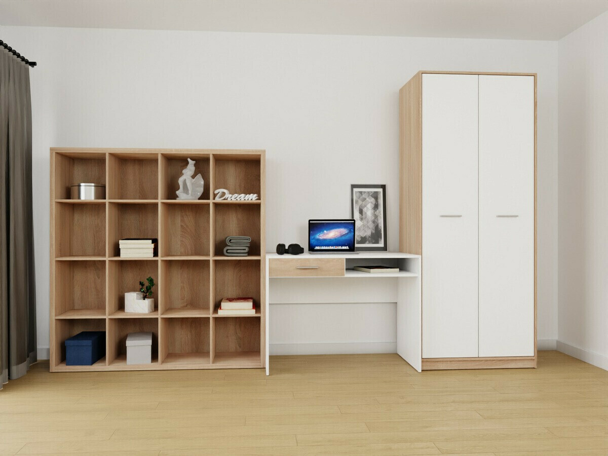 Комплект за домашен офис Novsore 153 (Сонома дъб + Бял)