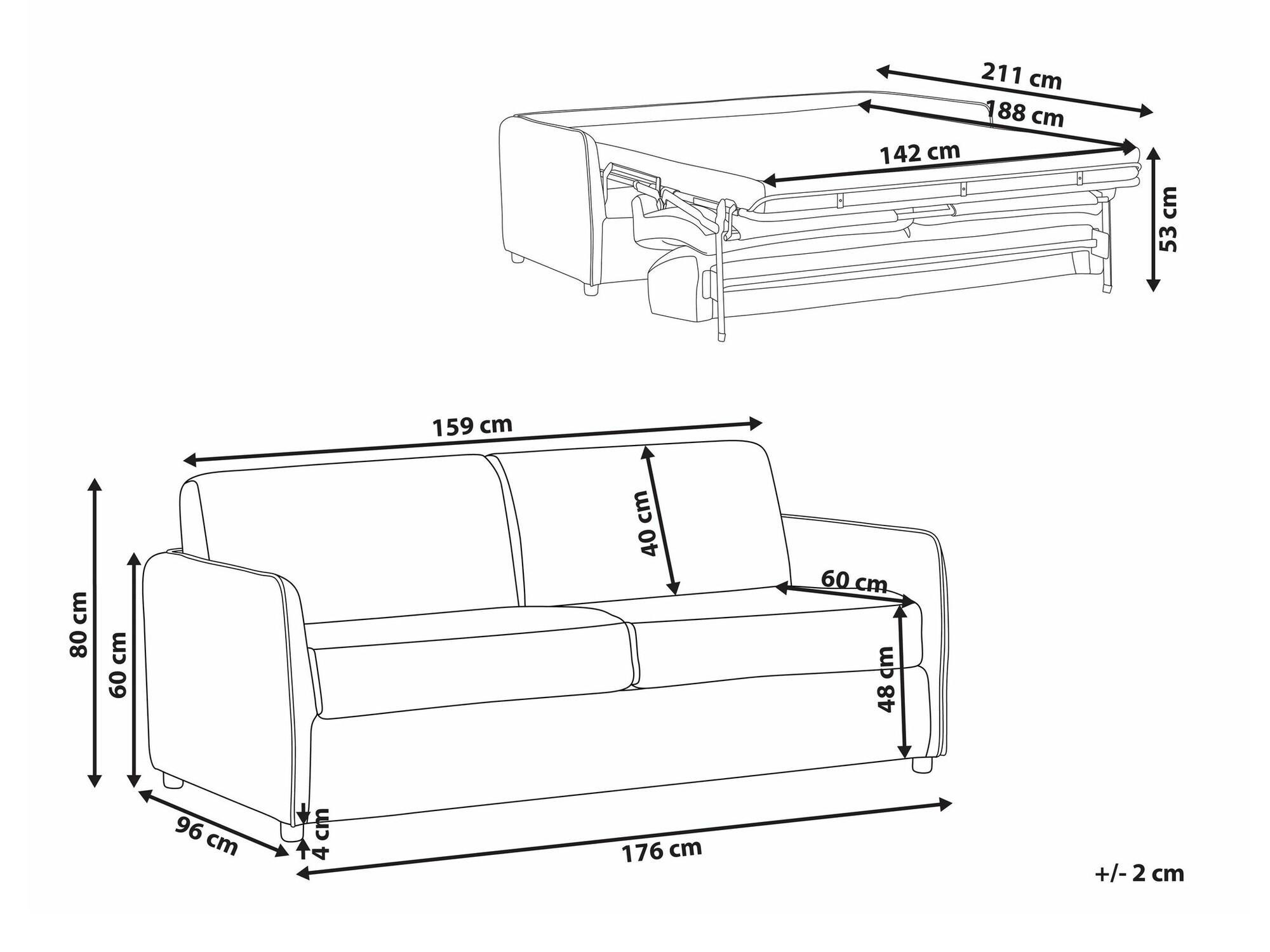 Разтегателен диван Berwyn 2403 (Сив)