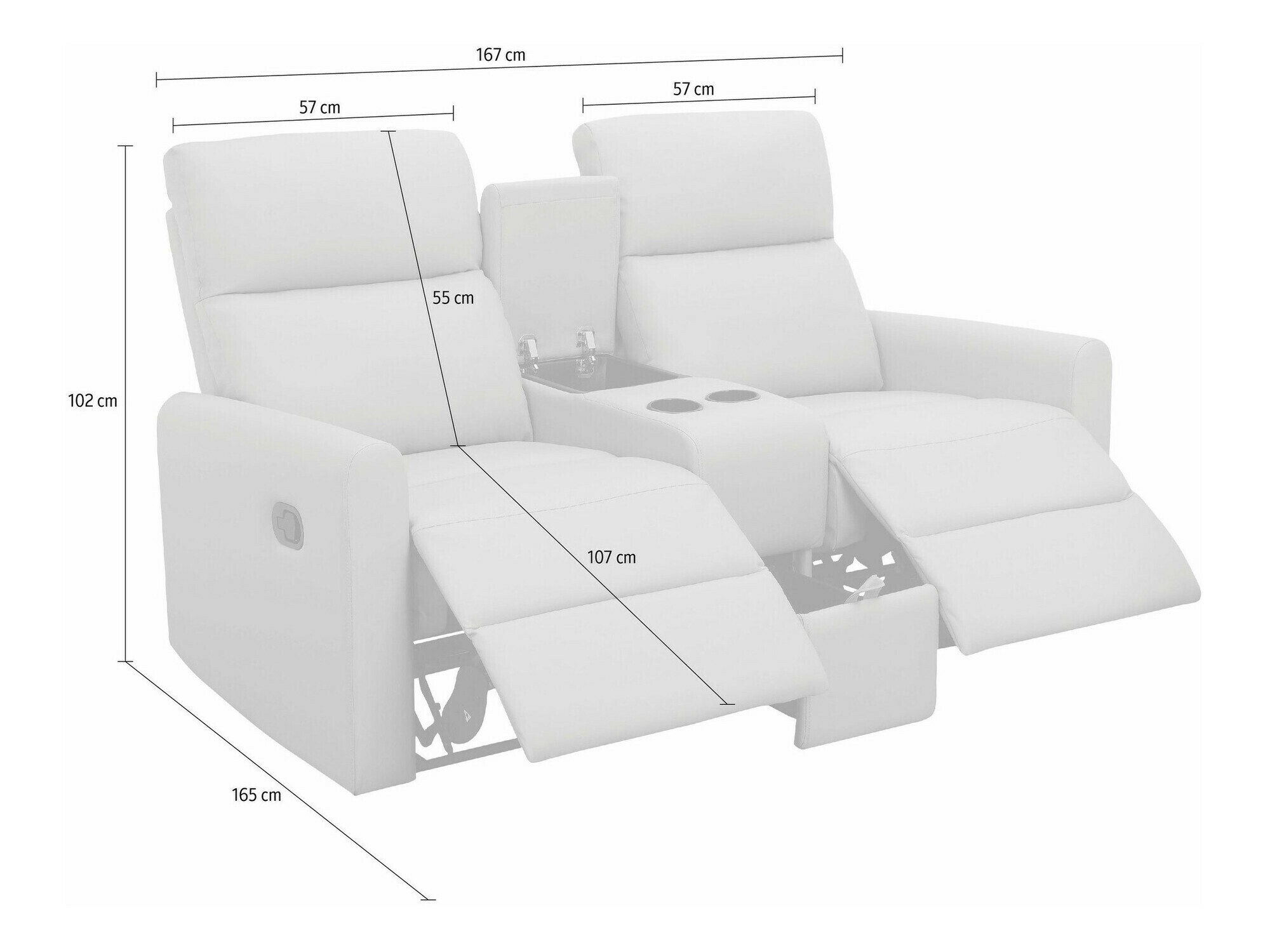 Диван реклайнър Denton 1398 (Антрацит)