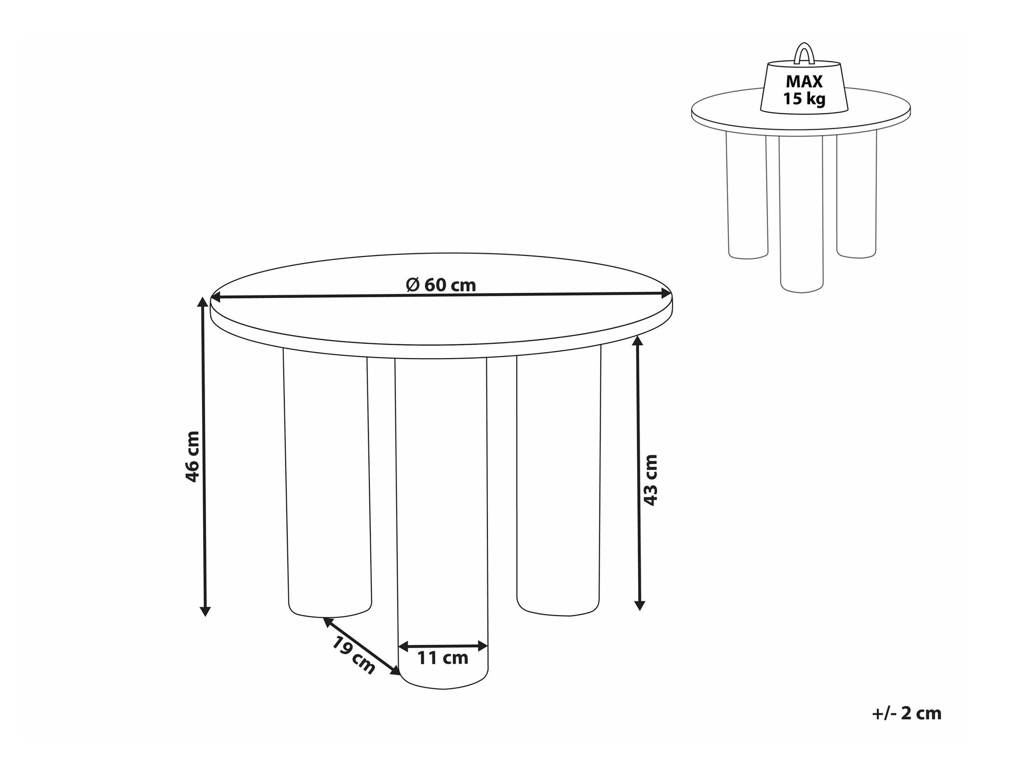 Масичка за кафе Berwyn 2413 (Бял)