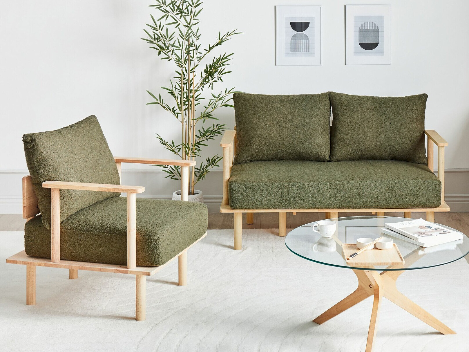 Комплект мека мебел Berwyn 2418 (Зелен)