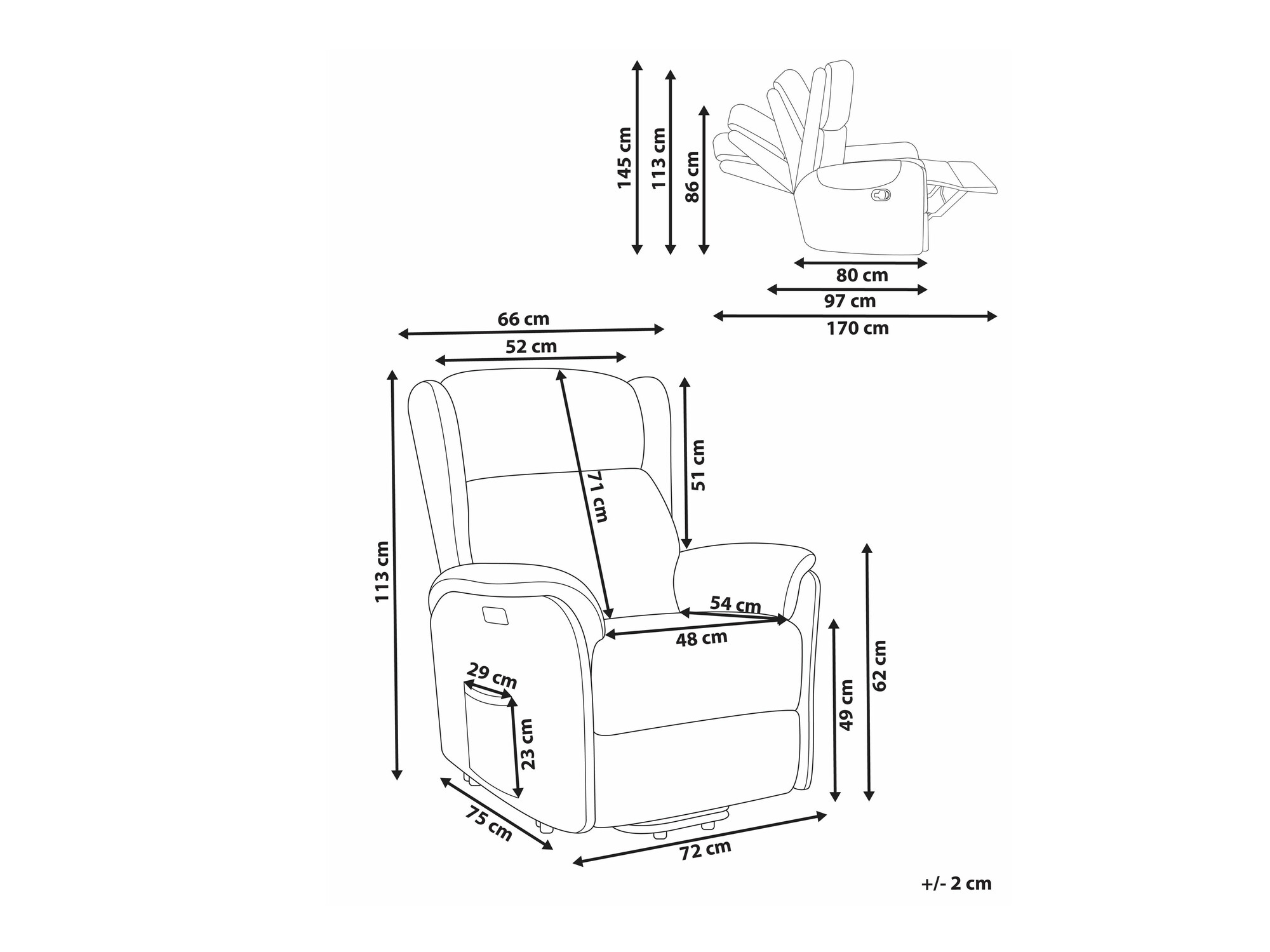 Реклайнер Berwyn 2420 (Сив)