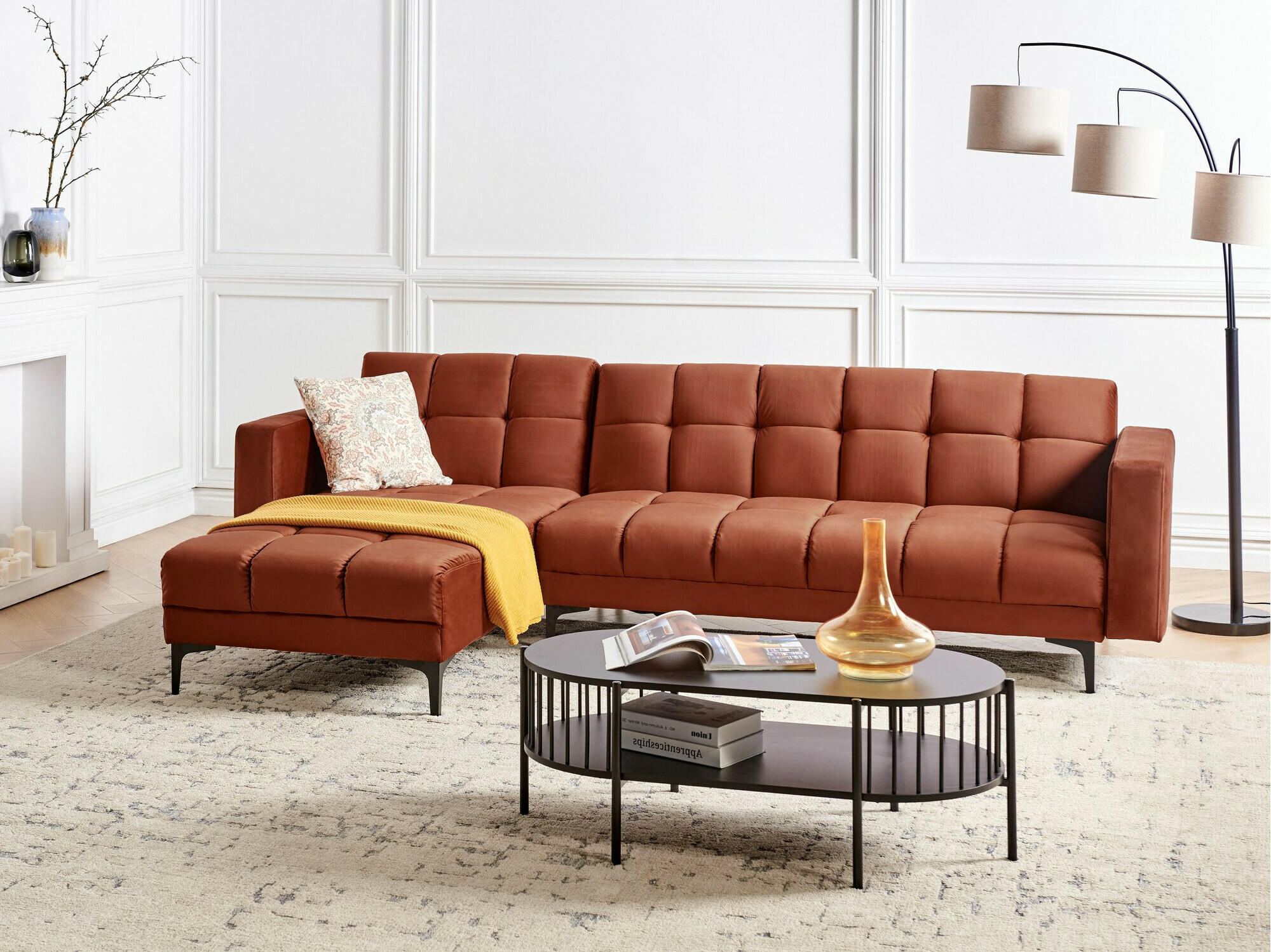 Ъглов диван Mormiru 106 (Червен)