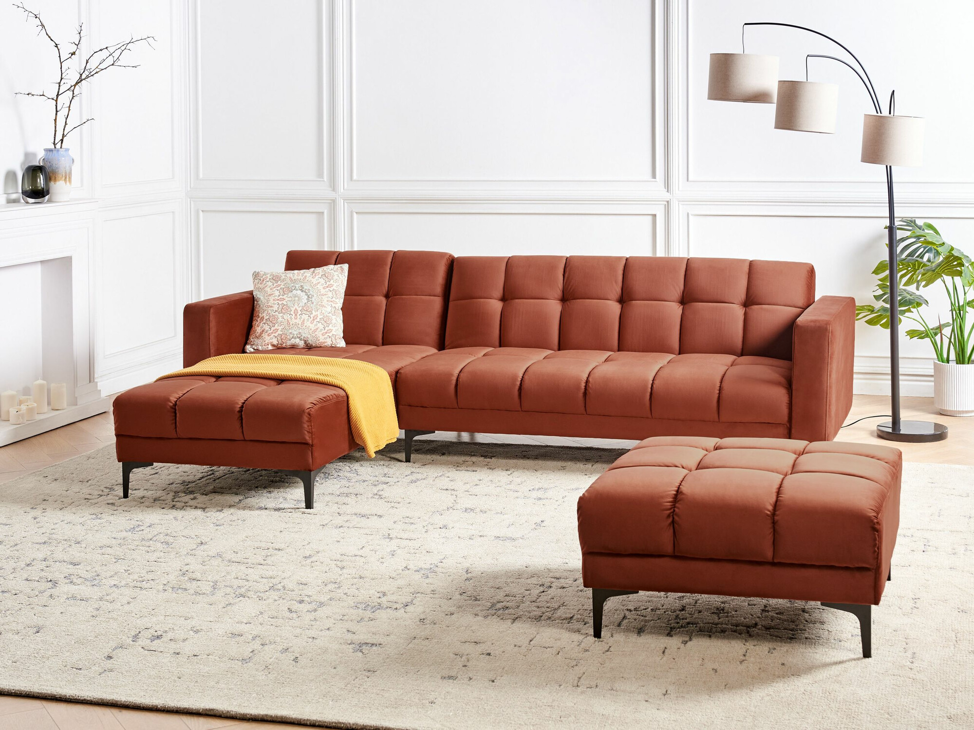 Комплект мека мебел Mormiru 105 (Червен)