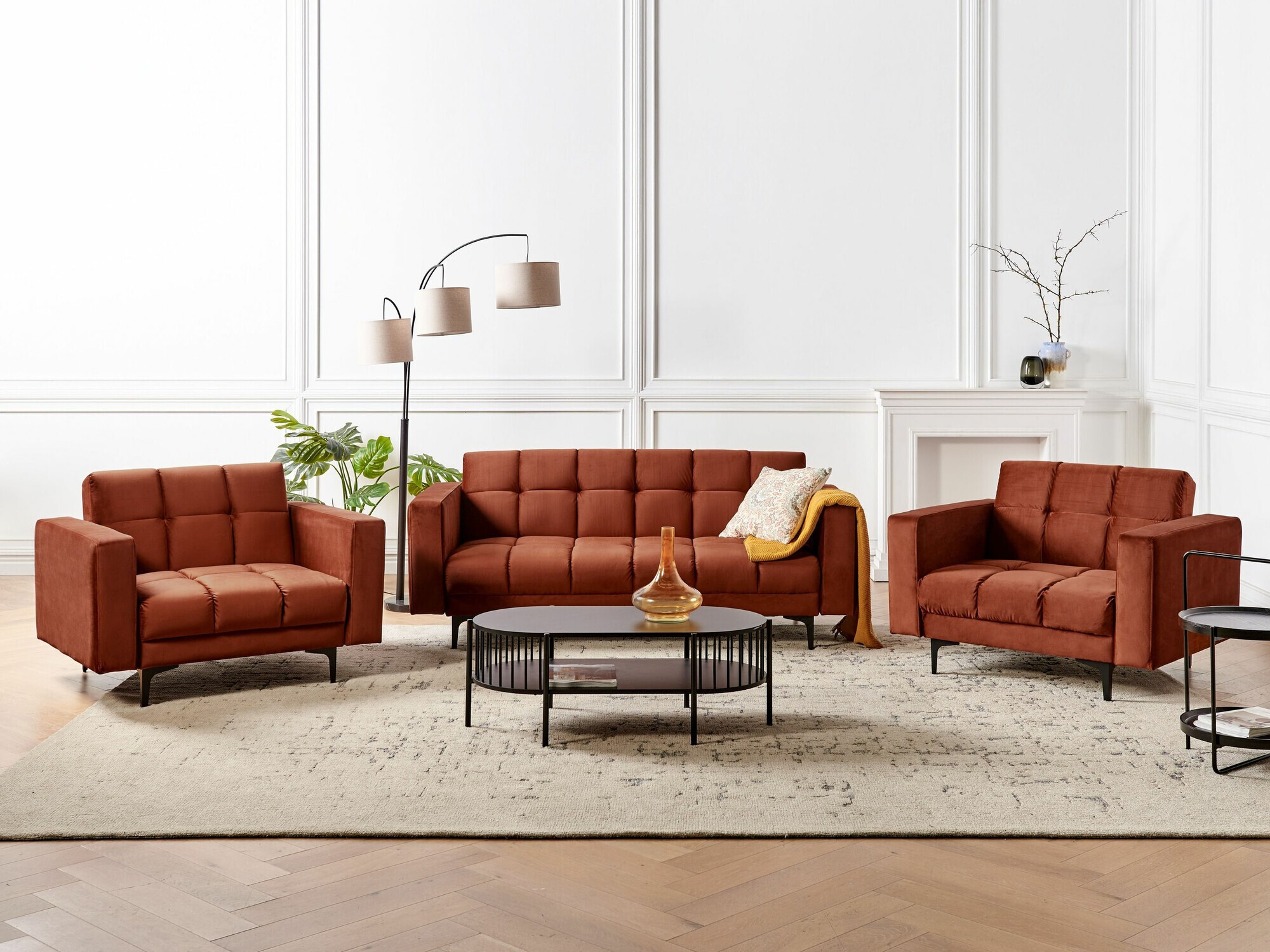 Комплект мека мебел Mormiru 107 (Червен)