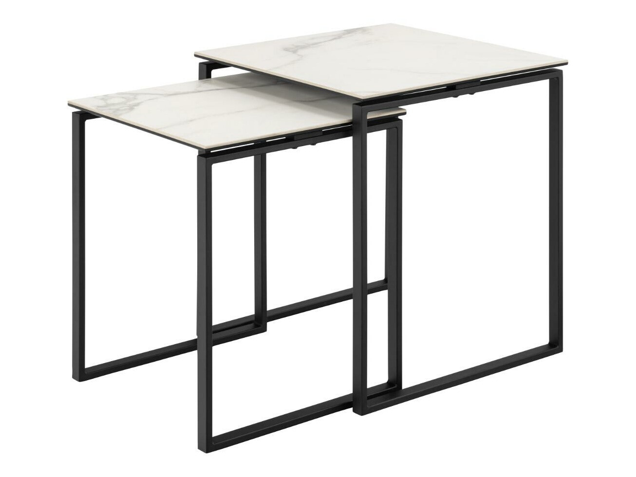 Комплект помощни маси Norsica 873 (Бял мрамор)