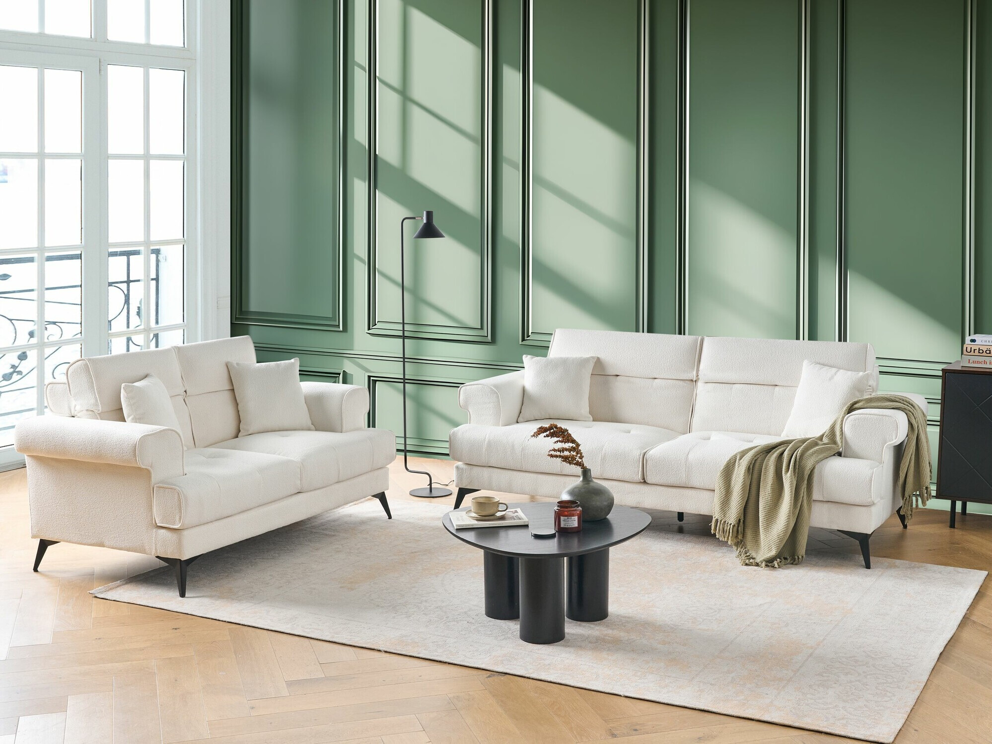 Комплект мека мебел Berwyn 2436 (Бял)