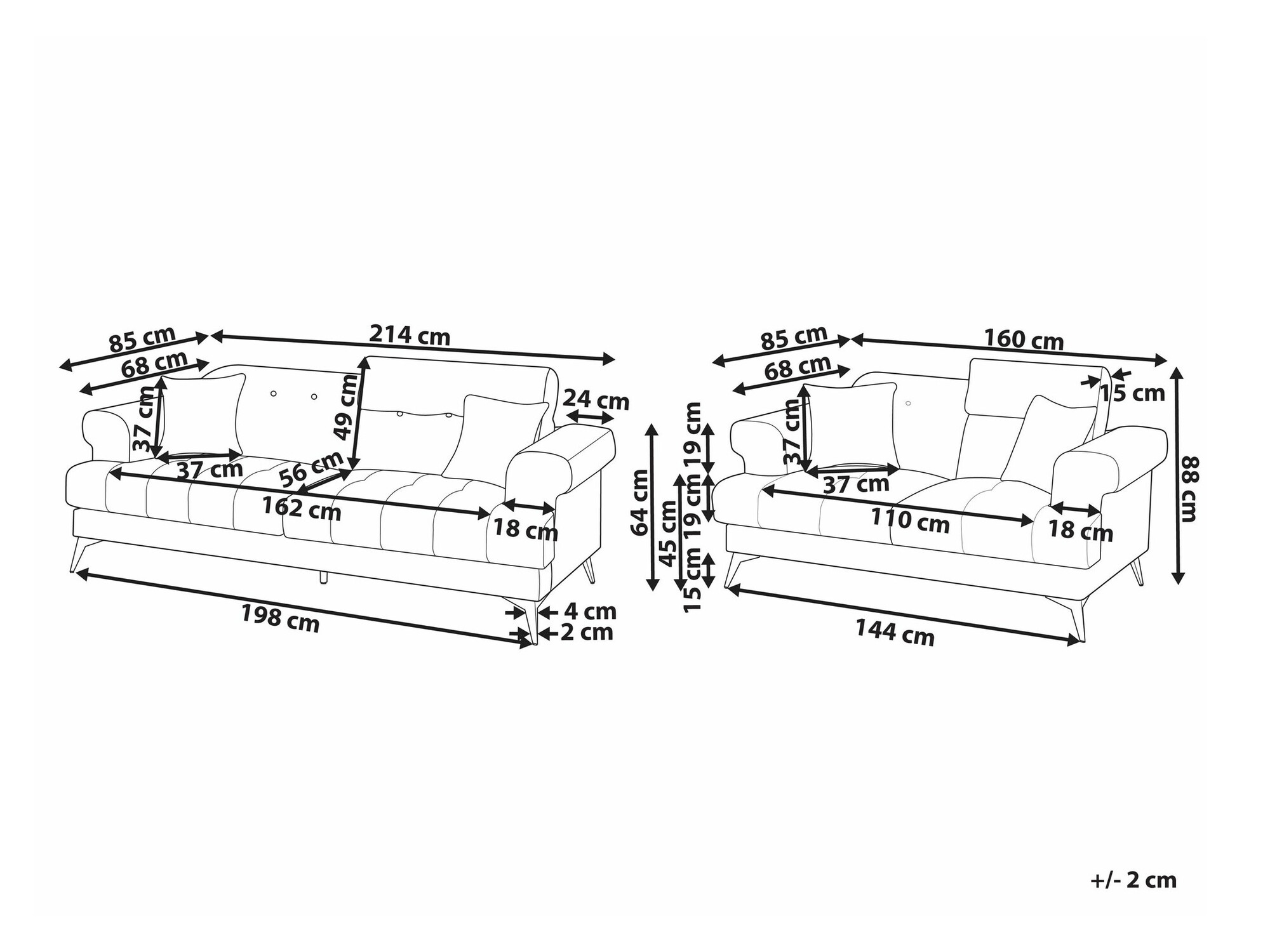 Комплект мека мебел Berwyn 2436 (Светлокафяво)