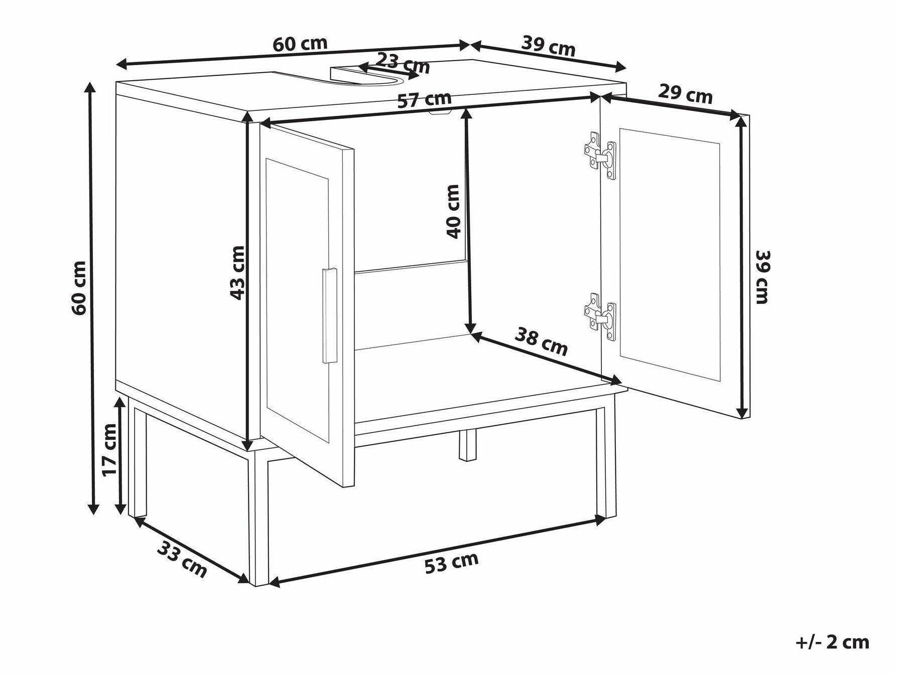 Стоящ шкаф за баня за мивка Meldoru 105