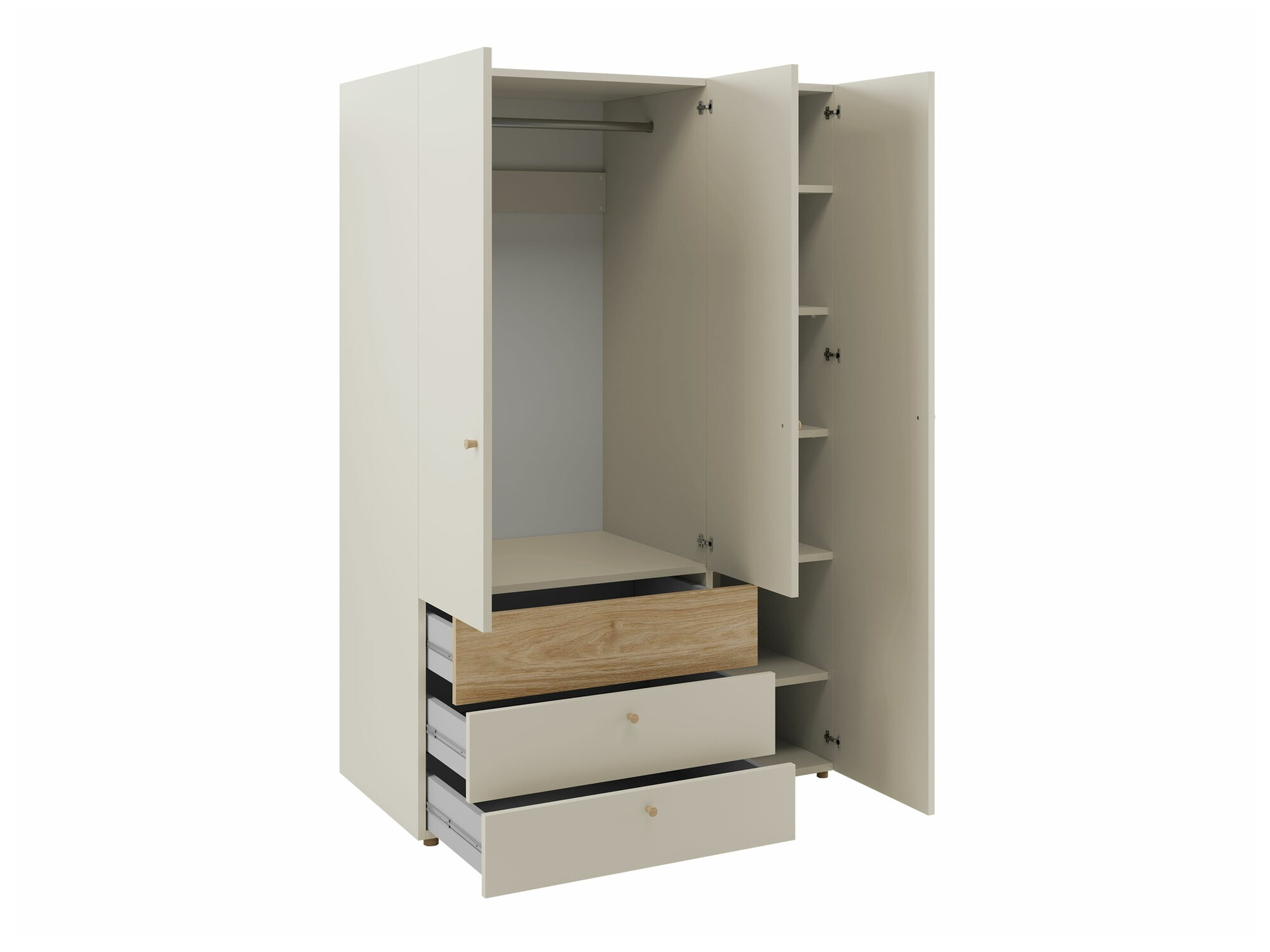 Гардероб Domcali 100 (Бежов + Дъб)