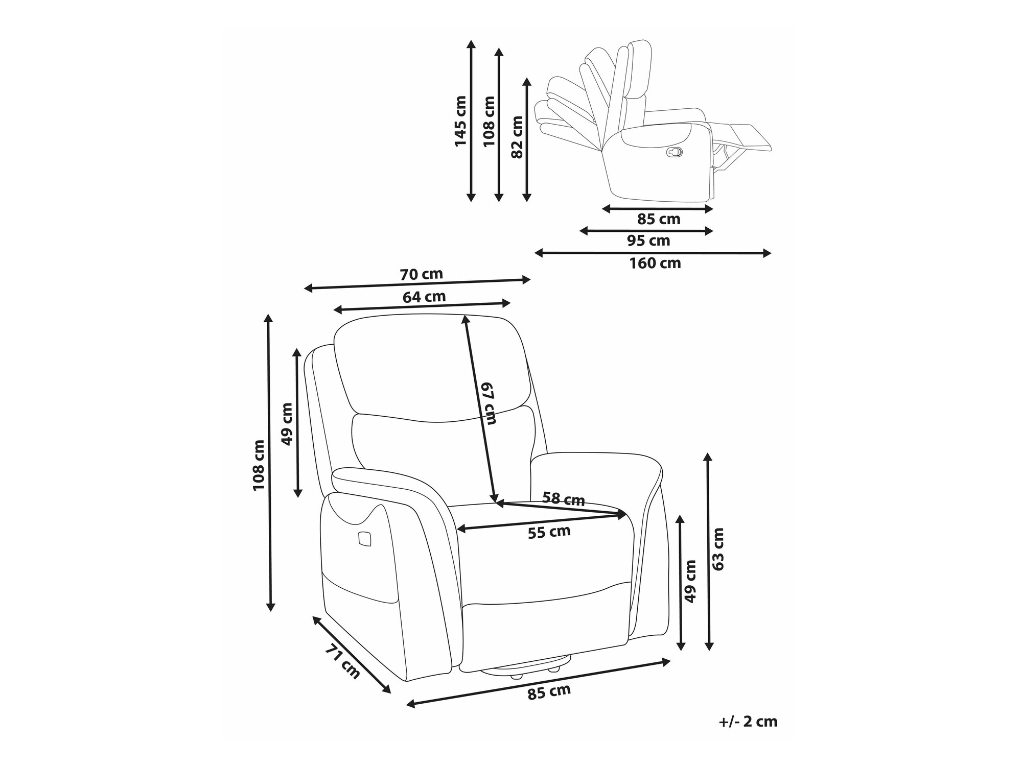 Реклайнер Berwyn 2444 (Сметана)
