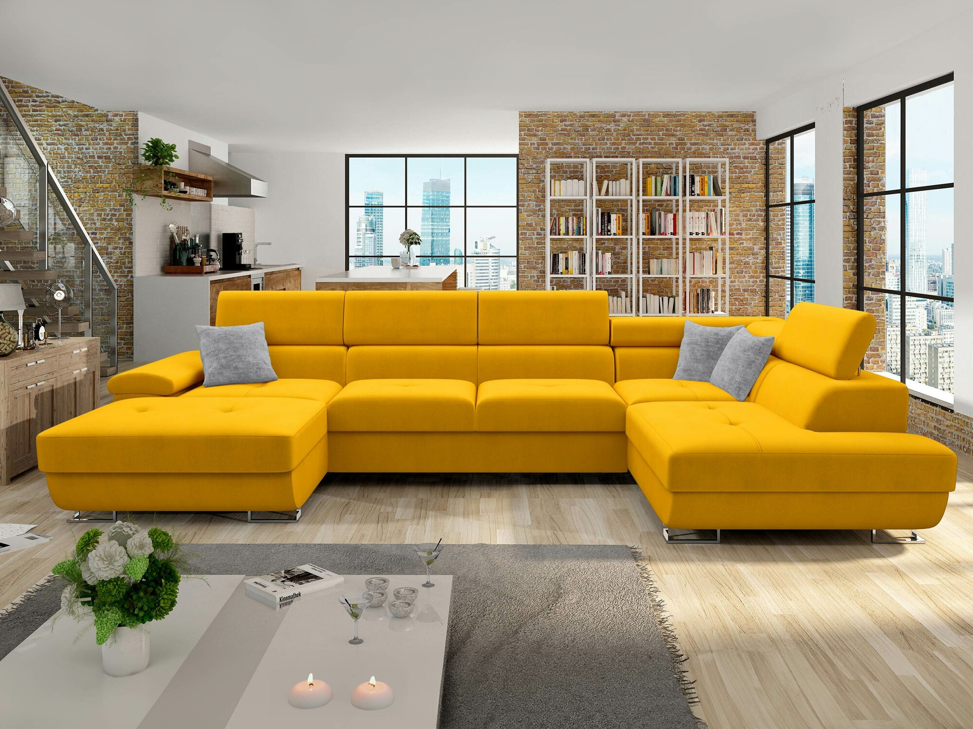 Ъглов диван Comfivo Ruta VI (Venus Velvet 2916 + Miu 2059)