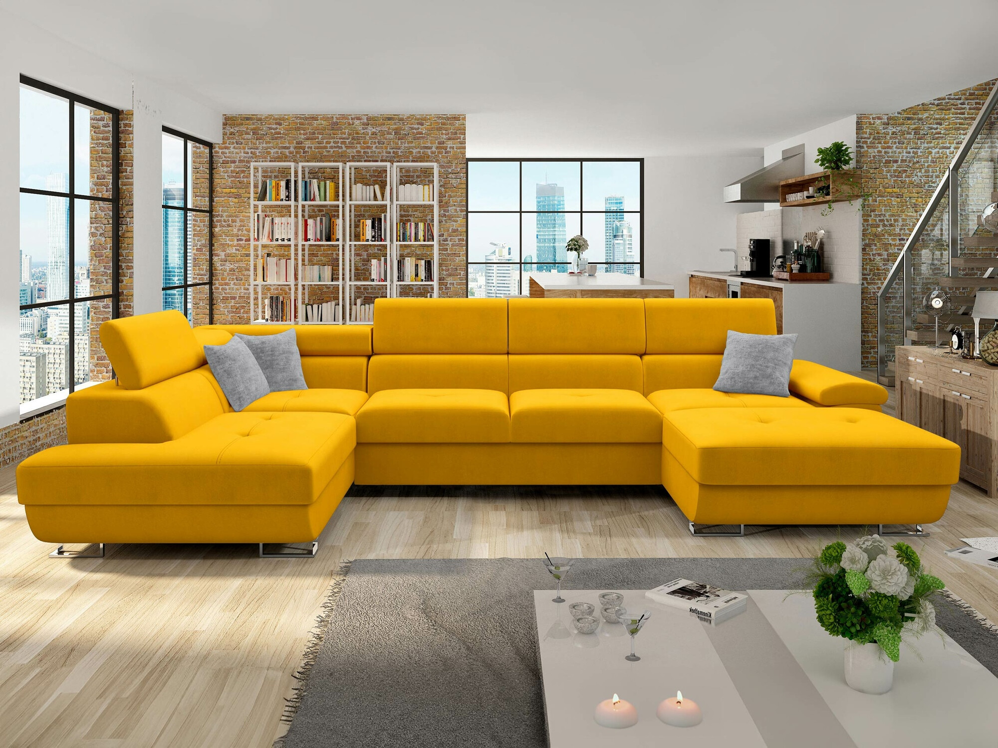 Ъглов диван Comfivo Ruta VI (Venus Velvet 2916 + Miu 2059)