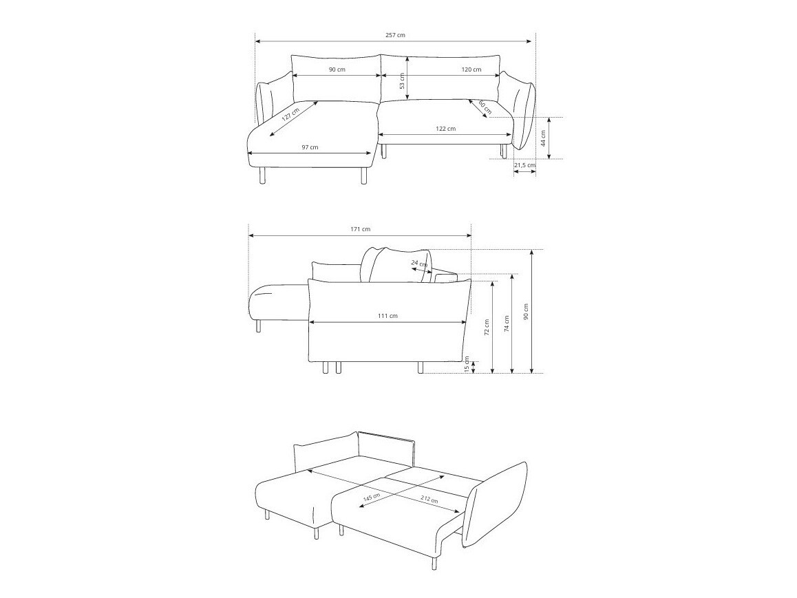 Ъглов диван Kingston 145 (Anthology 02)