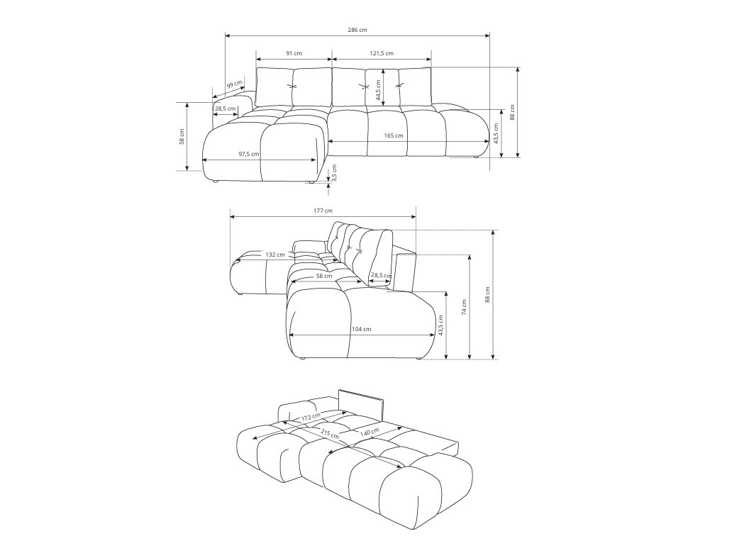 Ъглов диван Kingston 156 (Curio 09)