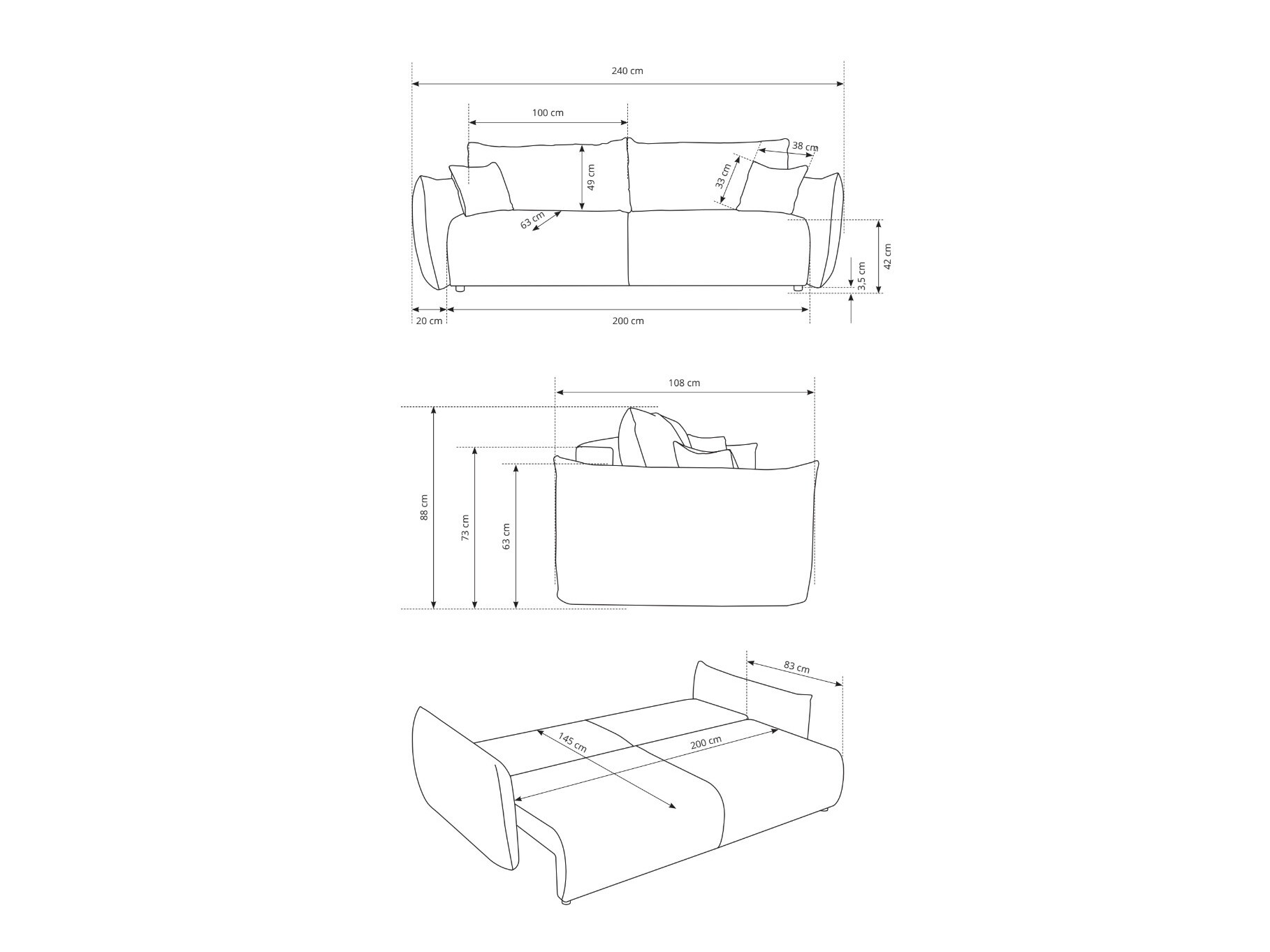 Разтегателен диван Kingston 150 (Tilia 01)