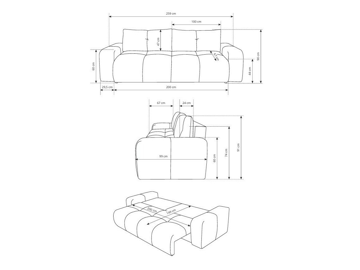 Разтегателен диван Kingston 154 (Perfect Harmony 02)