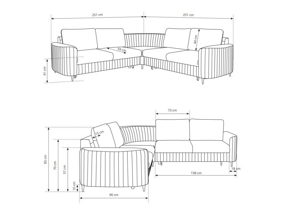 Ъглов диван Kingston 157 (Castel 15)
