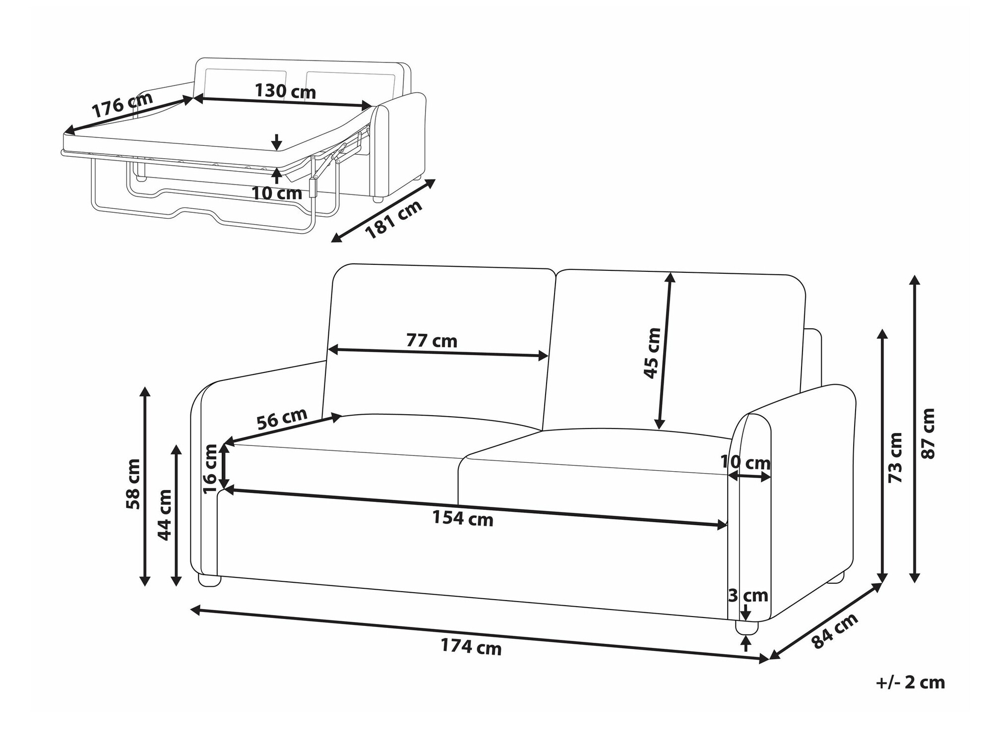 Разтегателен диван Berwyn 2447 (Син)