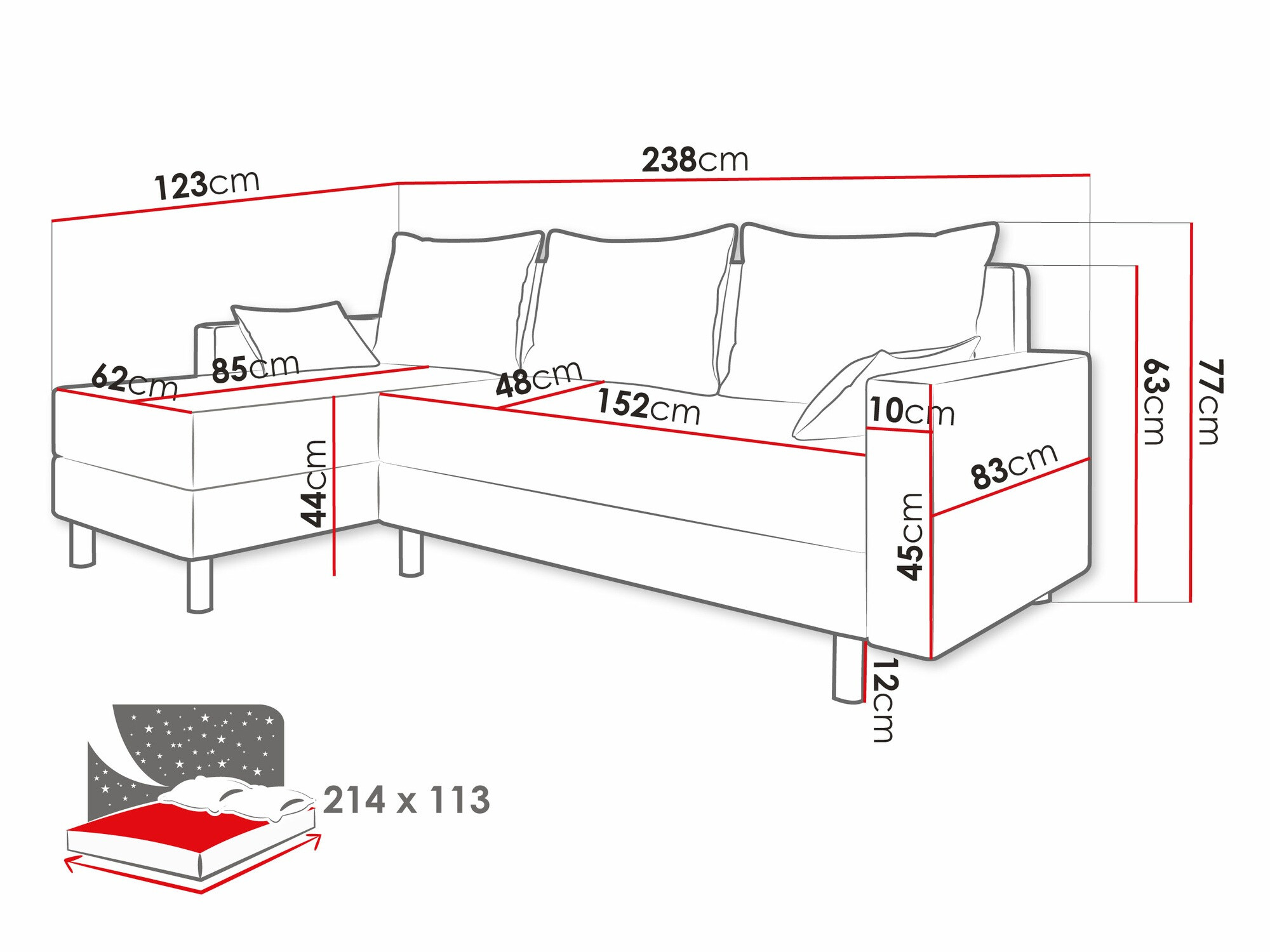 Ъглов диван Delaware 100 (Alova 04 + Alova 10)