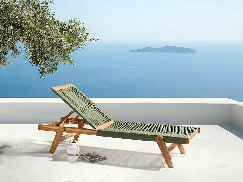 Градински шезлонг Bensevu 101 (Акация + Зелен)