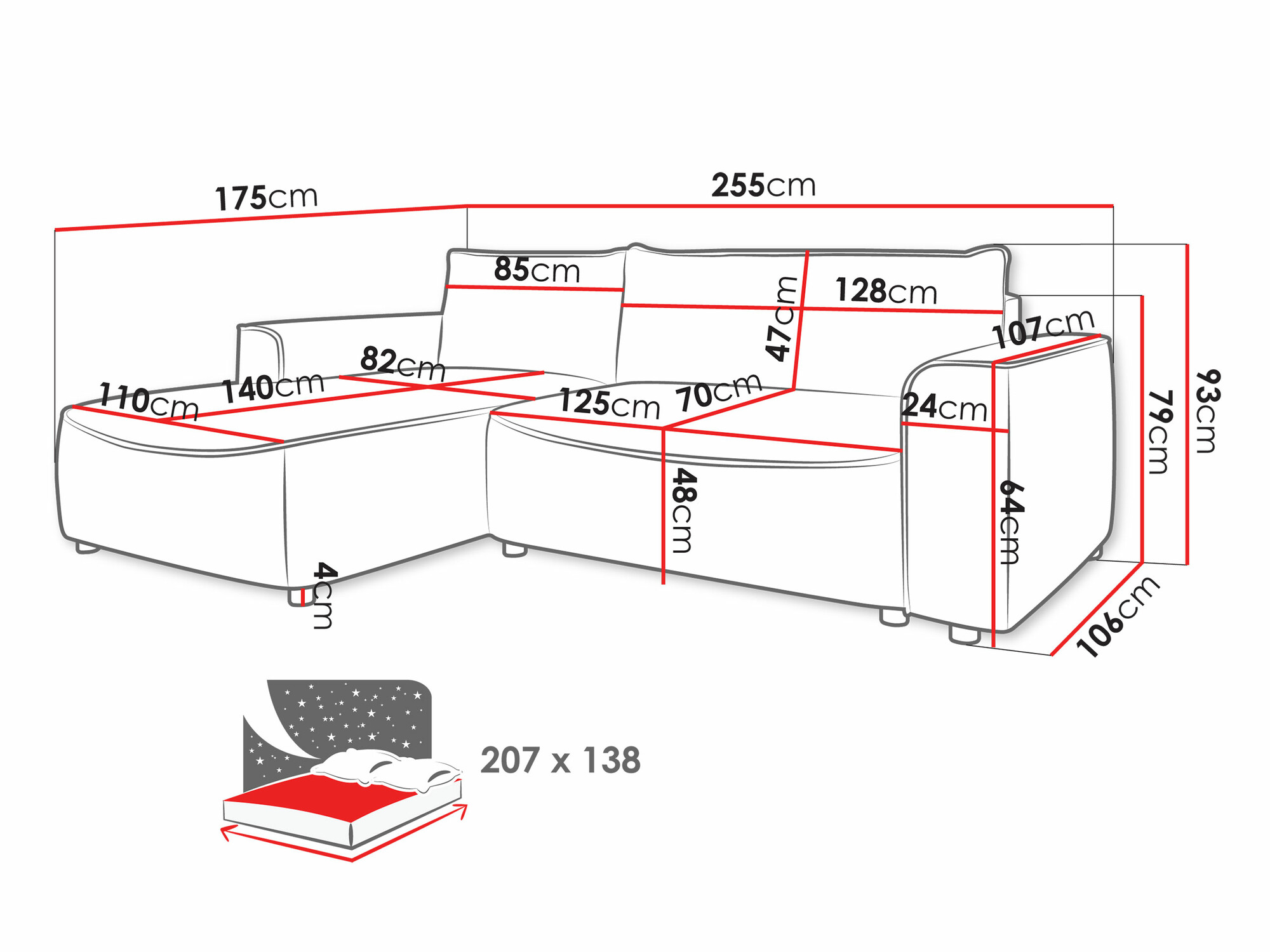 Ъглов диван TrendyNest Monacha (Pretty 05)