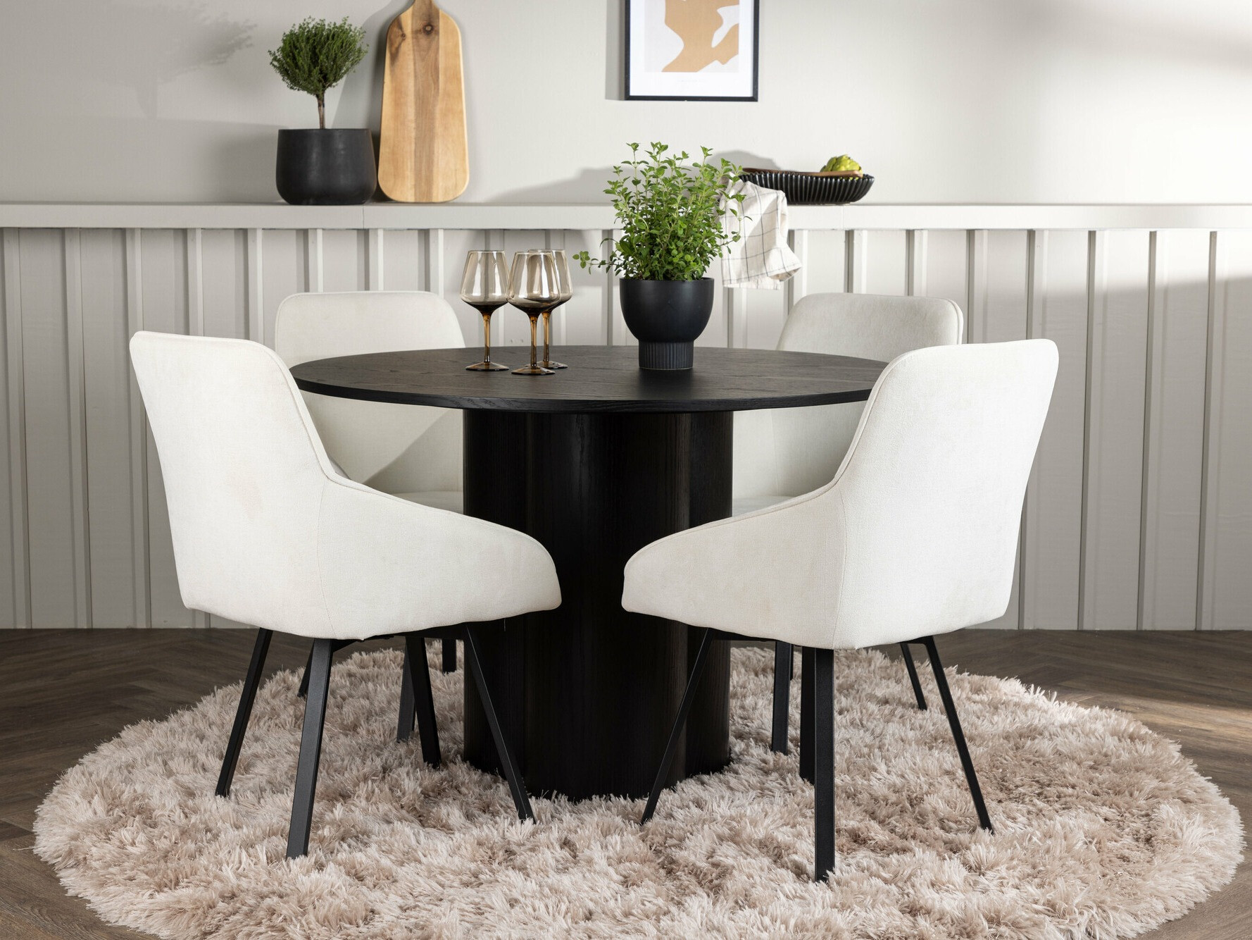 Маса и столове за трапезария Dallas 5008 (Черен)