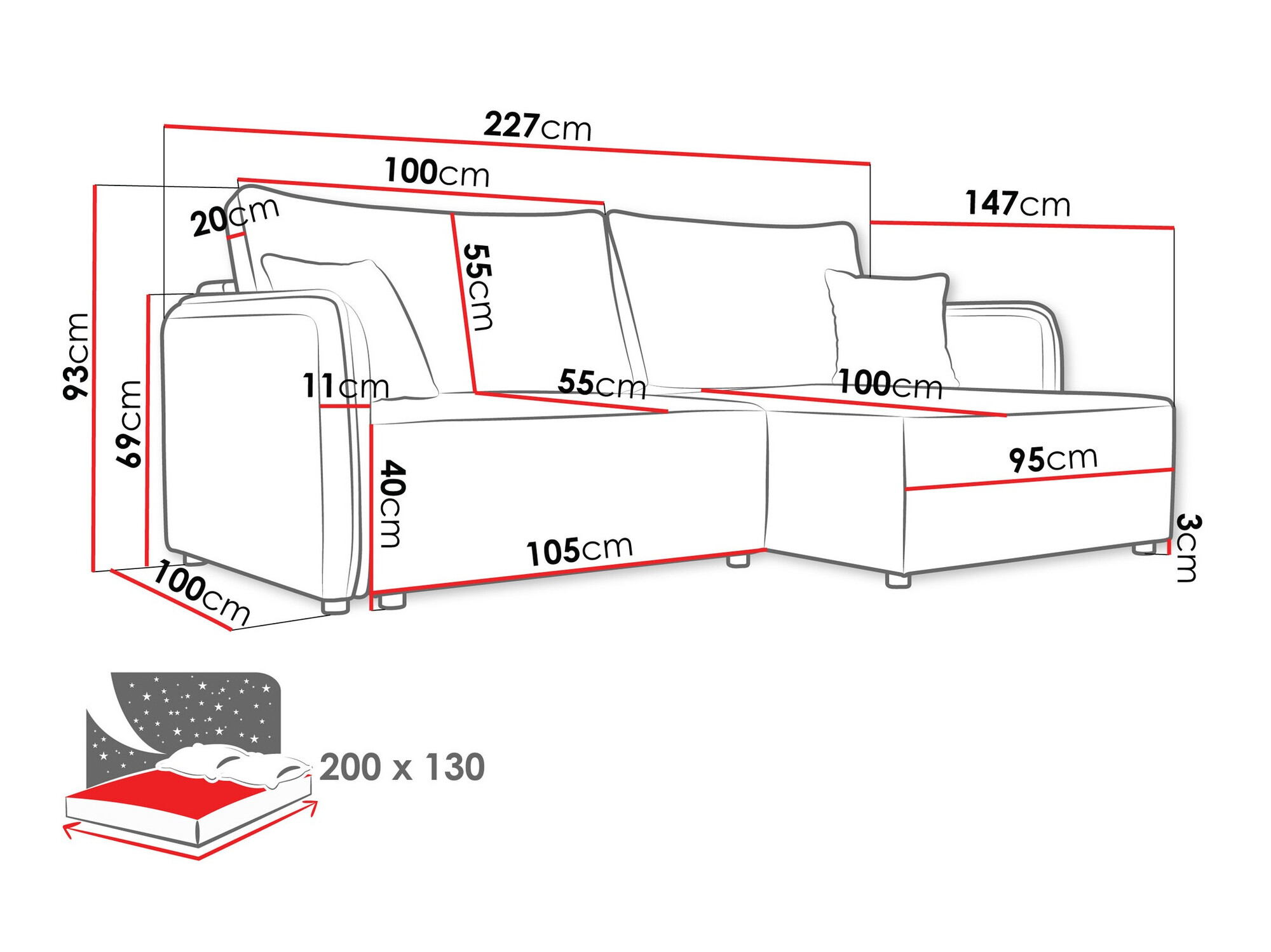 Ъглов диван TrendyNest Turtura (Velo 621)