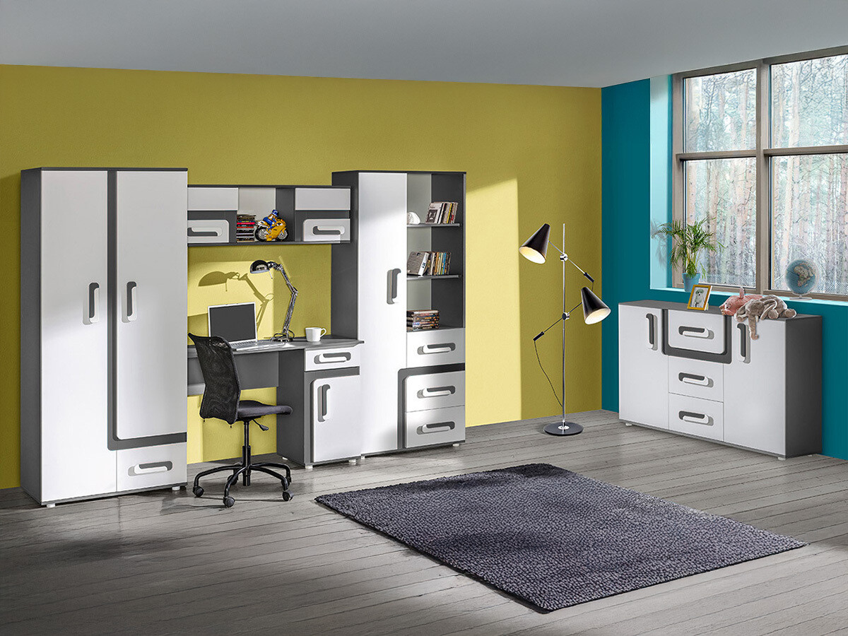 Комплект за детска стая Aviseve 107 (Антрацит + Бял)